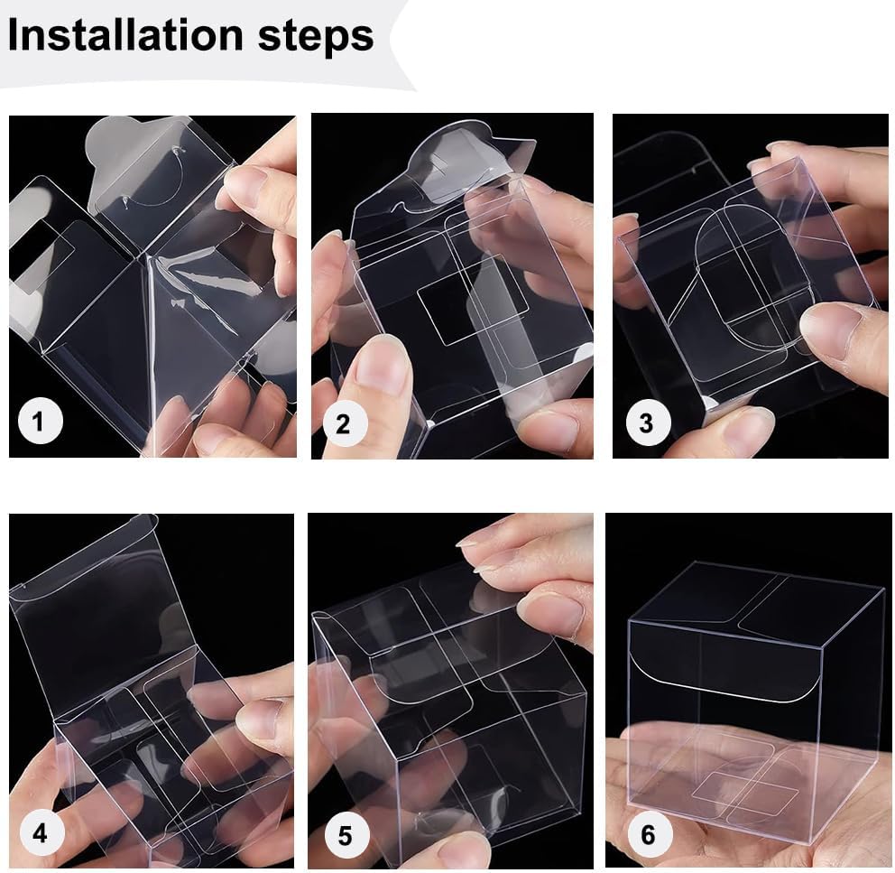 PVC Cube Gift Boxes Transparent Open 1-Side 12pack