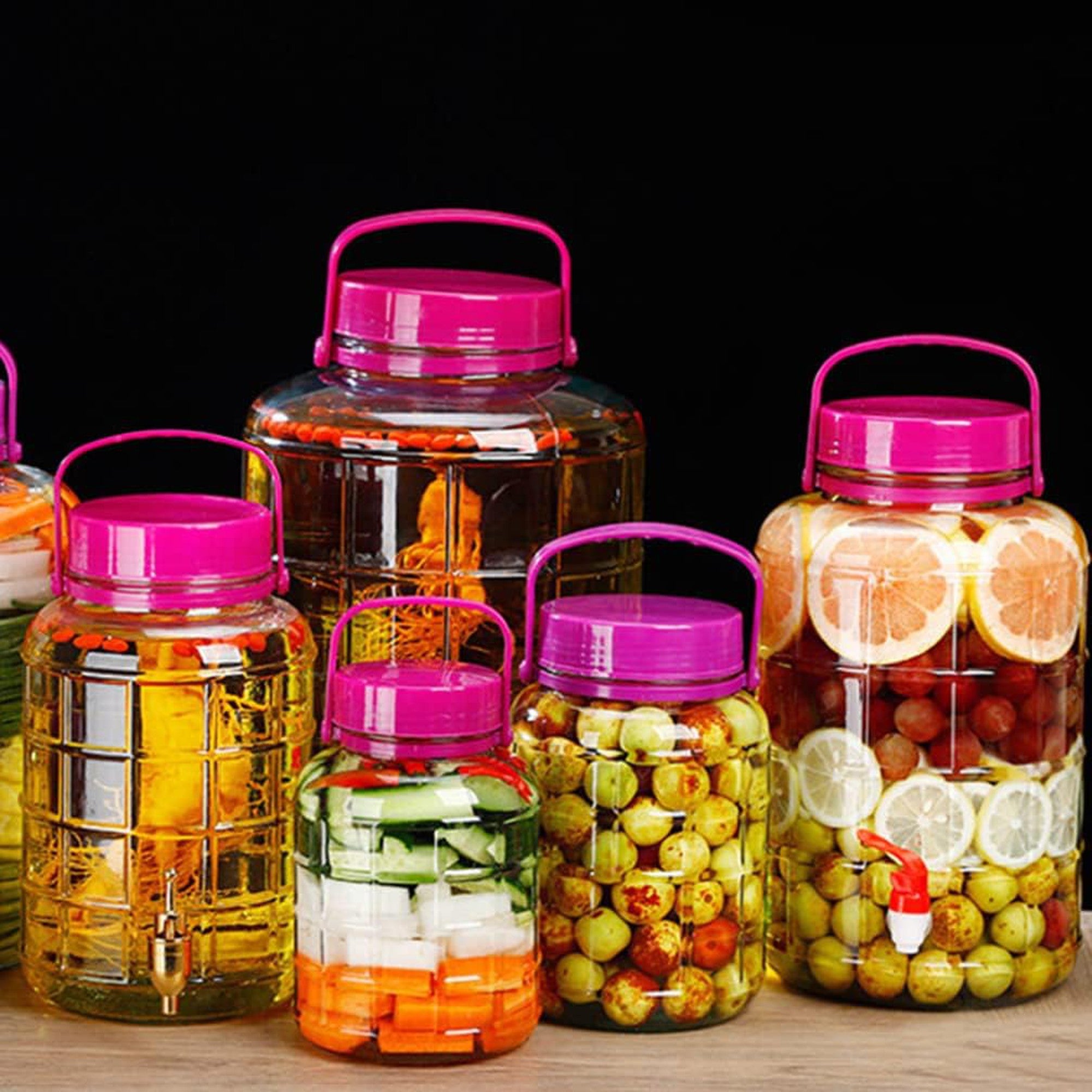 Glass Storage Jar 5L Container Jug Wide mouth with Carry Handle 536