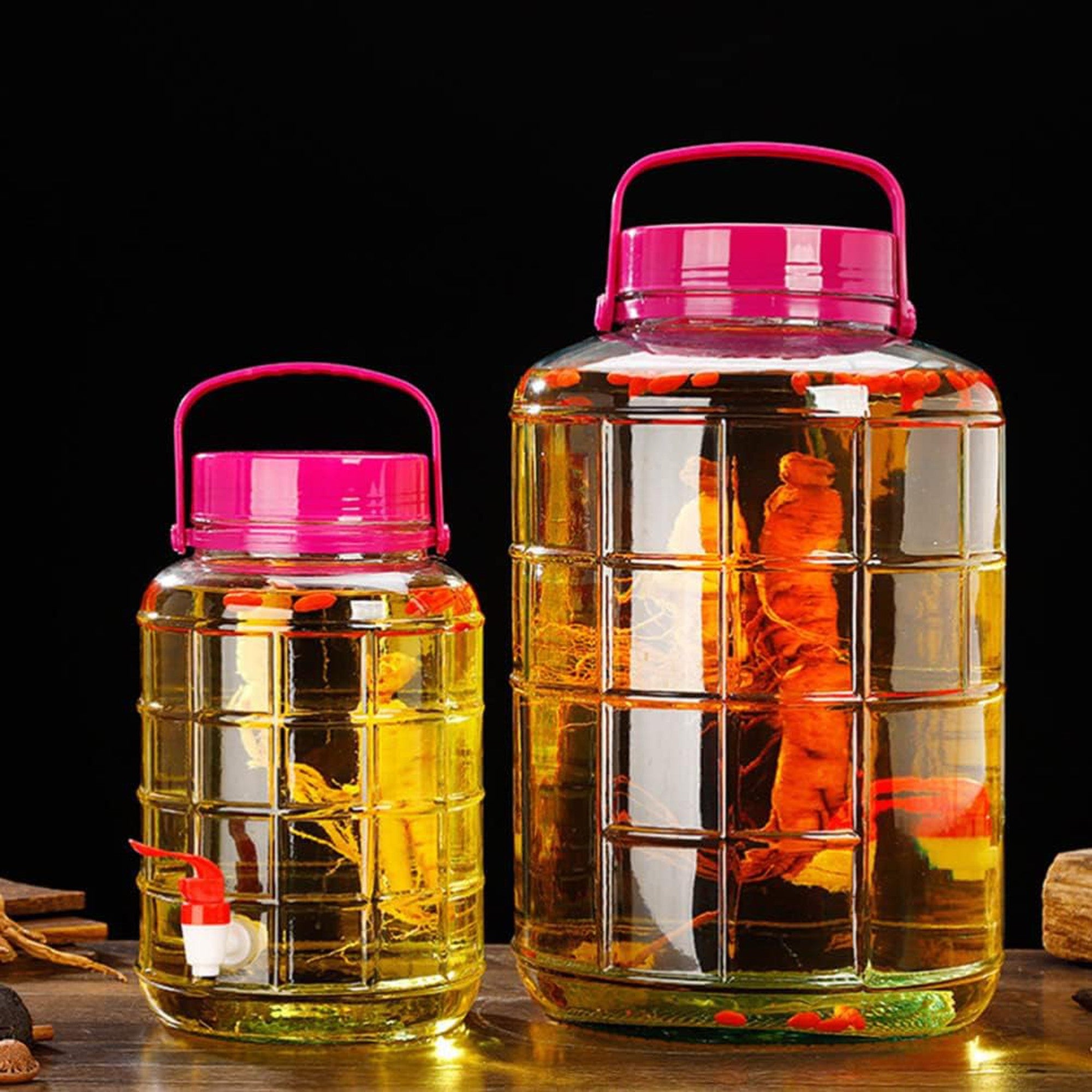 Glass Storage Jar 5L Container Jug Wide mouth with Carry Handle 536