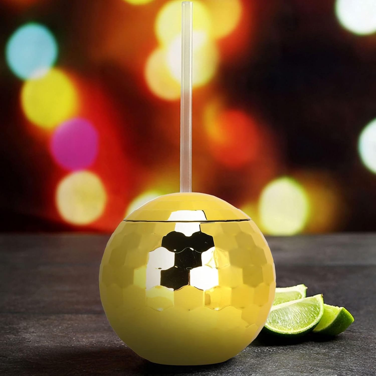 Disco Ball Smoothie Cup 350ml Tumbler with Straw