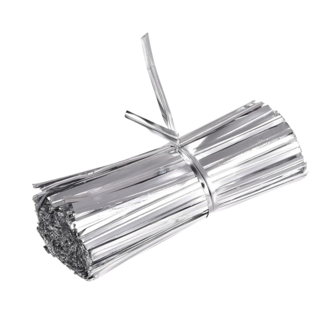Alumnium Metallic Wrapping Twist Ties Ribbon 8cm for Gift Packaging 750pack