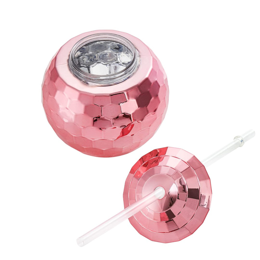 Disco Ball Smoothie Cup 350ml Tumbler with Straw