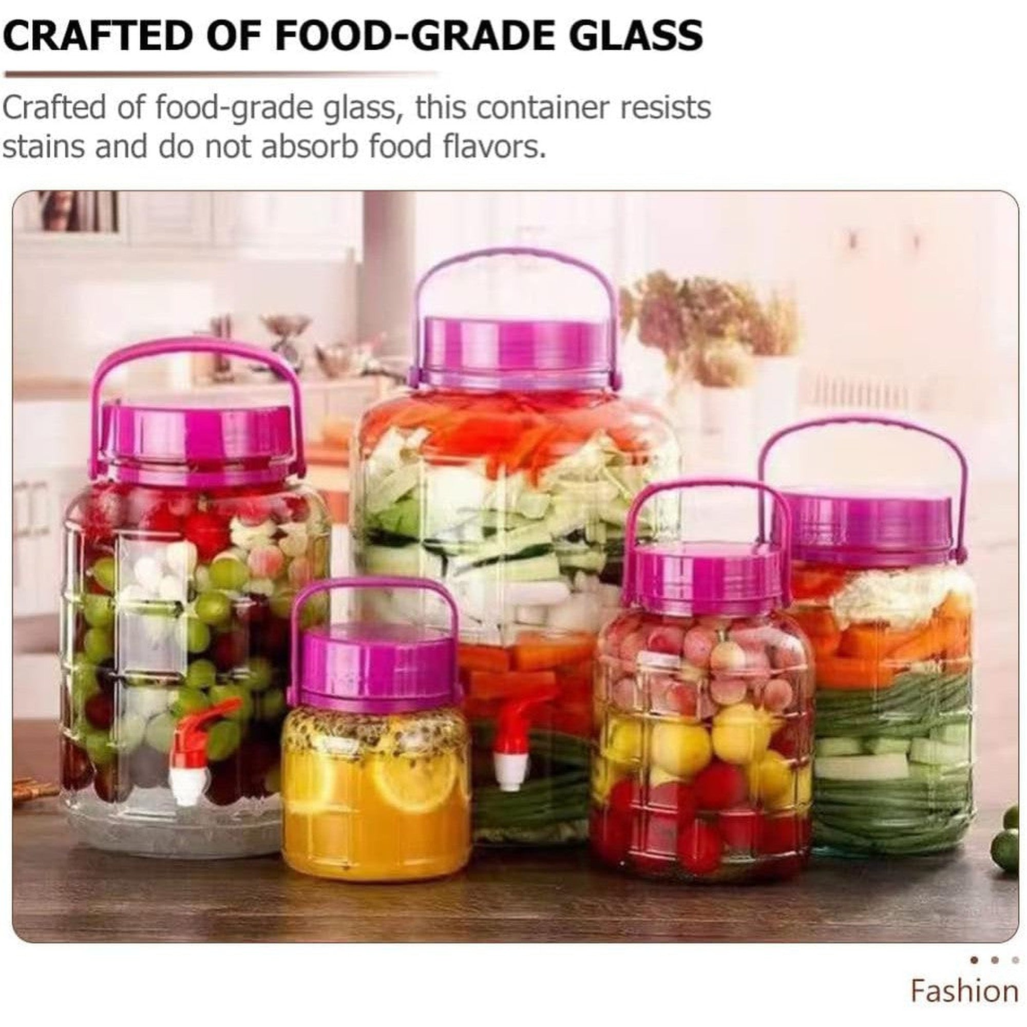 Glass Storage Jar 5L Container Jug Wide mouth with Carry Handle 536