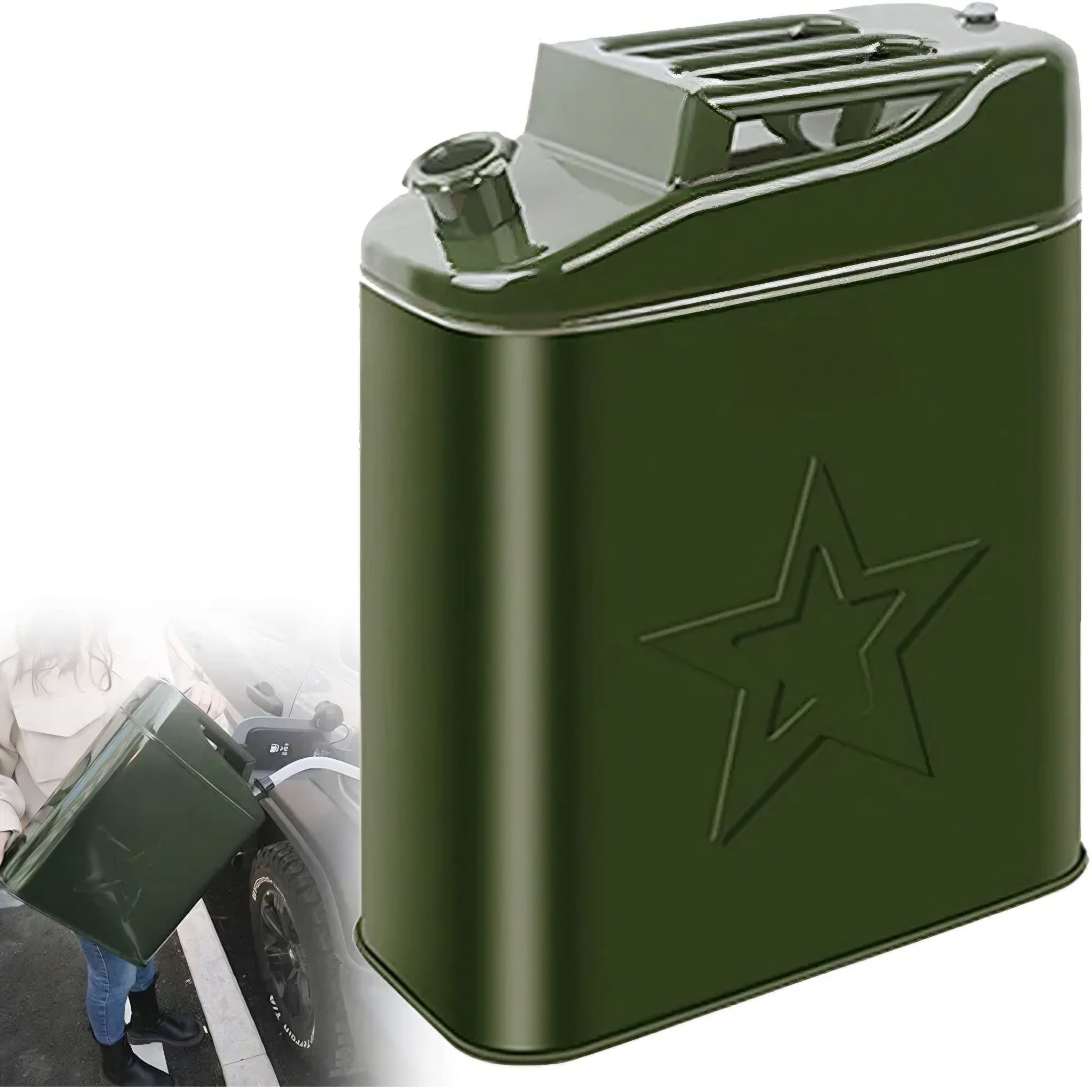 20L Fuel Jerry Can Metal - Portable