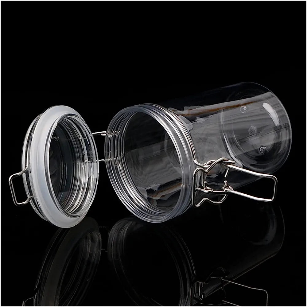 Airtight Plastic Preserve Jar Container with Clip Clamp Lid