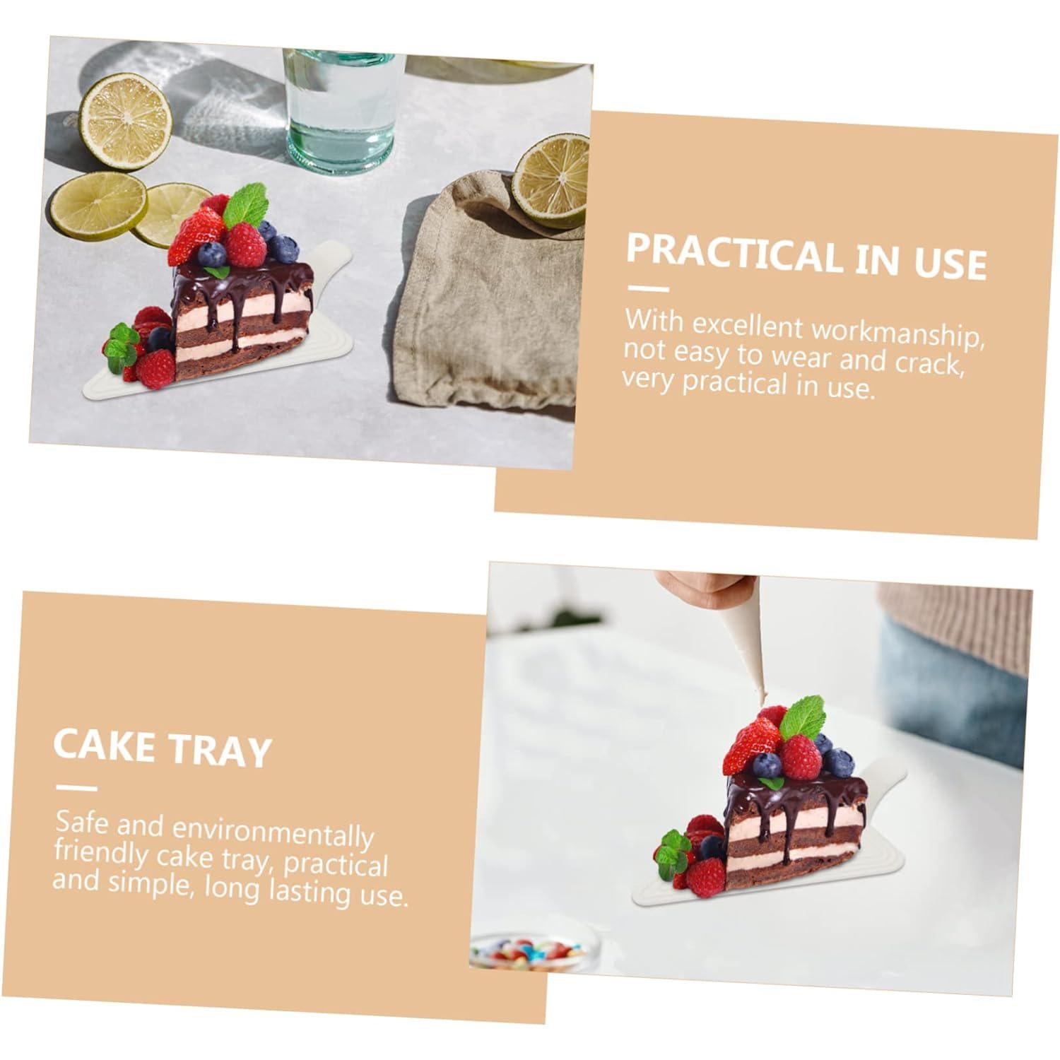 Disposable Plastic Acrylic Triangle Mini Cake Board 118x78mm 20Pack