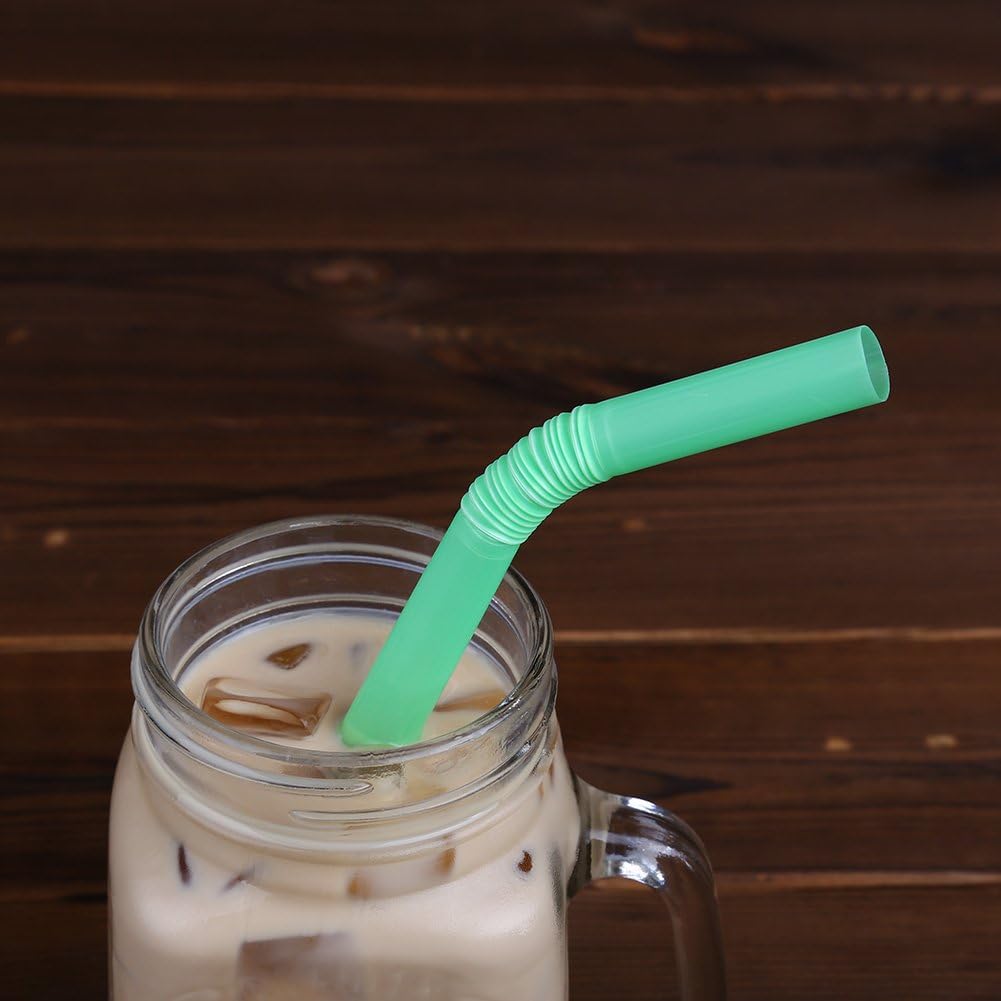 Bubble Tea Boba Assorted Straws Flexible Bendy Plastic 11mmx21cm Wrapped 20pack