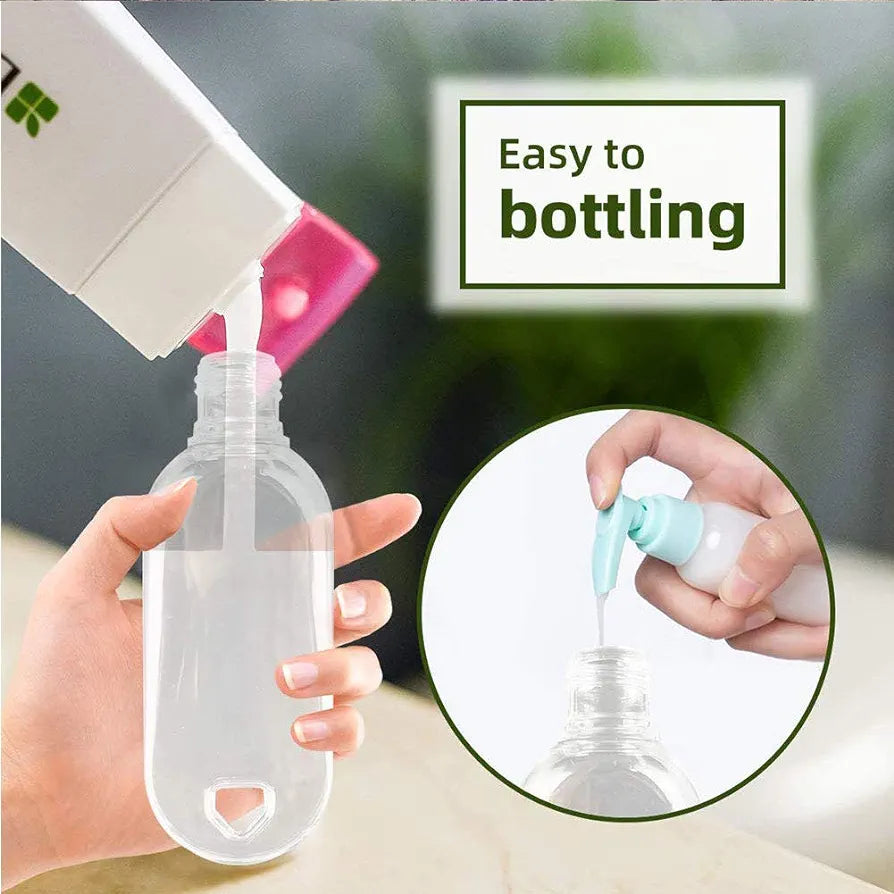 60ml Clear Plastic Travel Keychain Bottles Leak Proof Portable Refillable Empty Bottles with Flip Cap