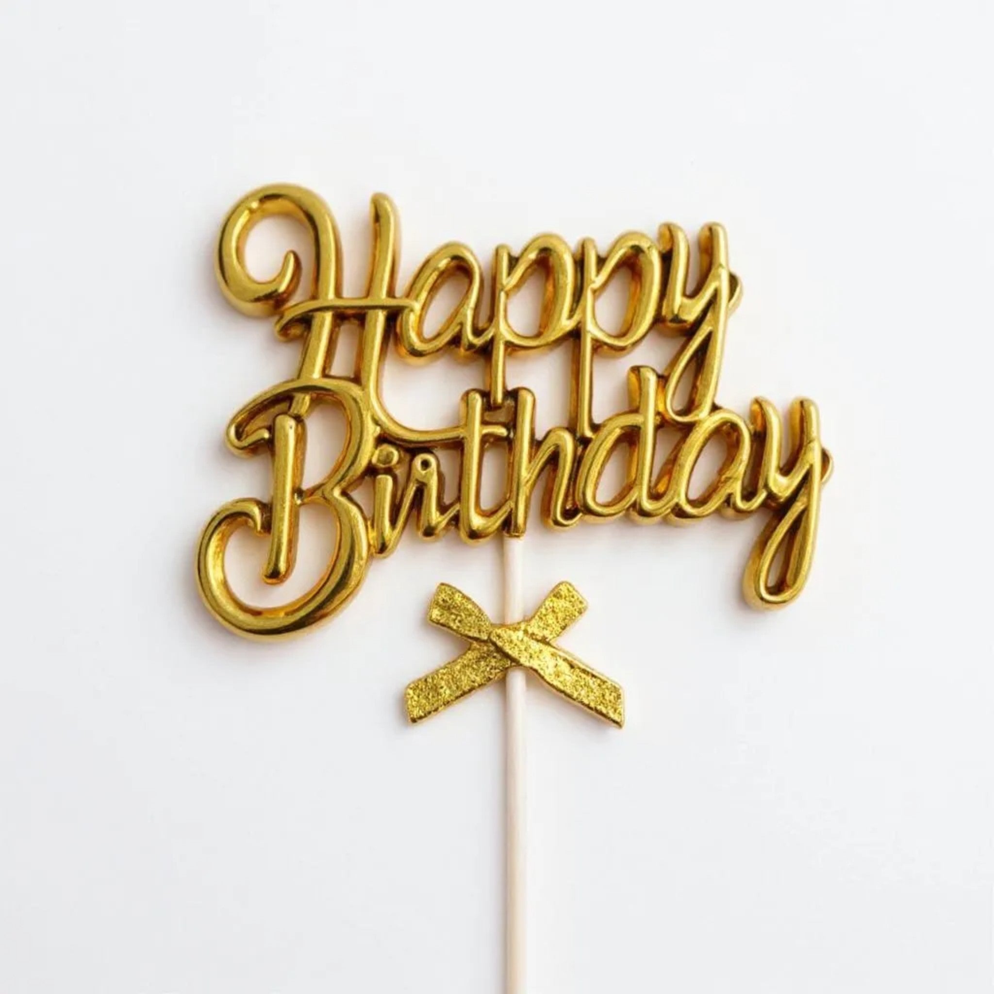 Acrylic Cake Topper Happy Birthday Bow Tie Theme
