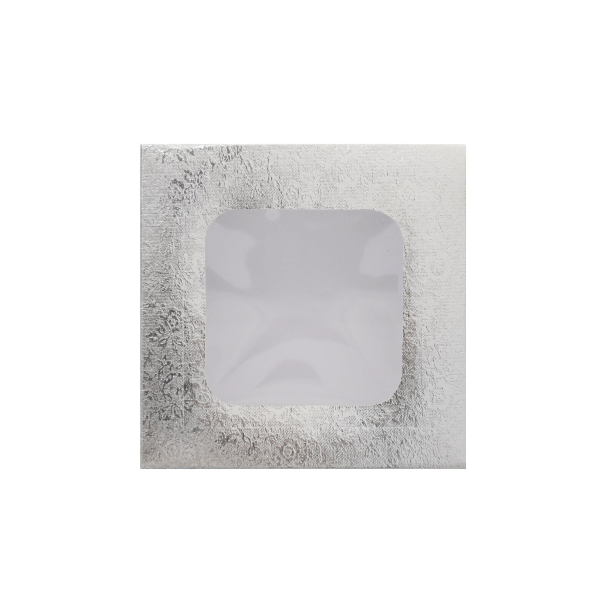 Gift Biscuit Paper Box Silver 12x12cm