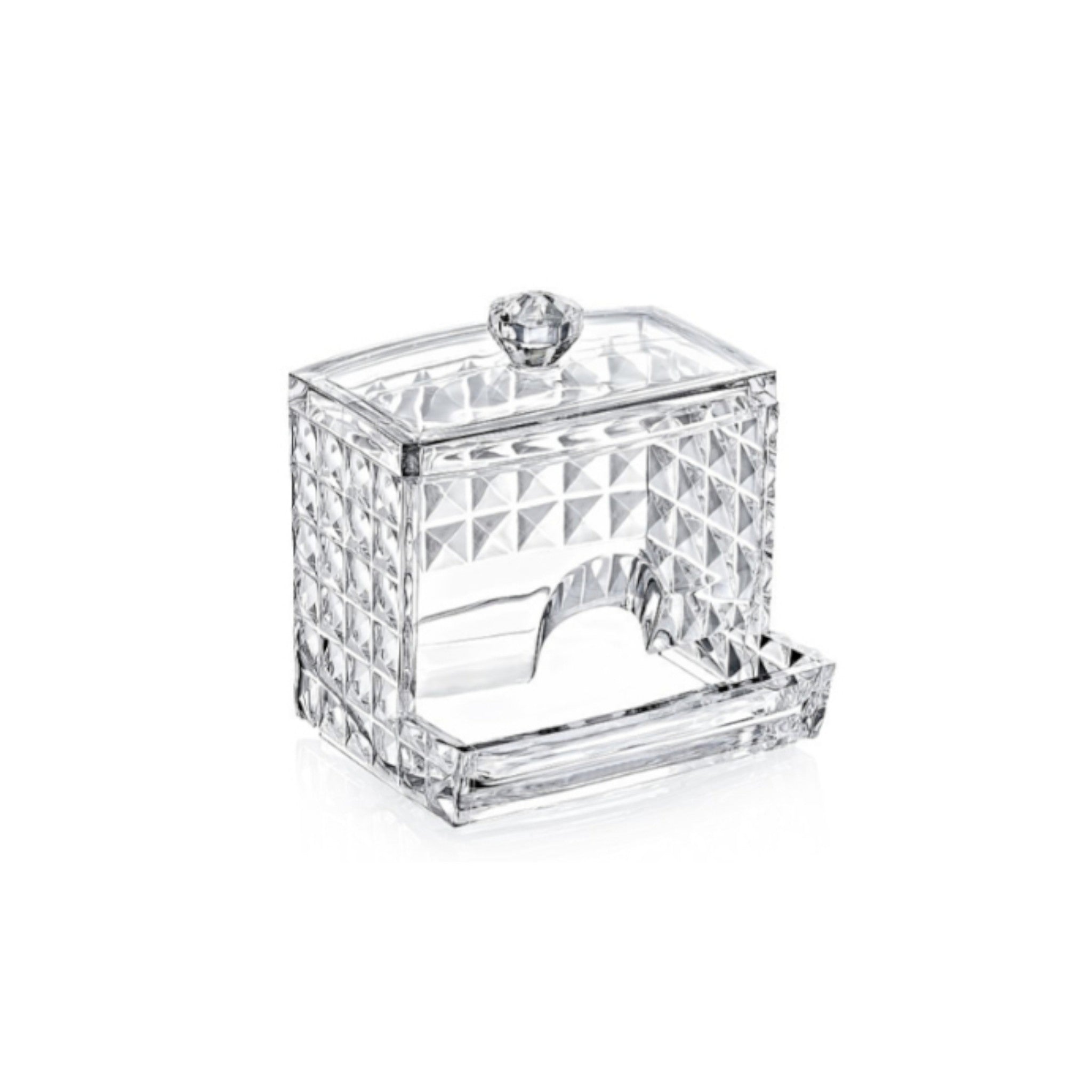 Modern Cotton Cosmetic Storage Diamon Era Box with Lid - Clear Plastic