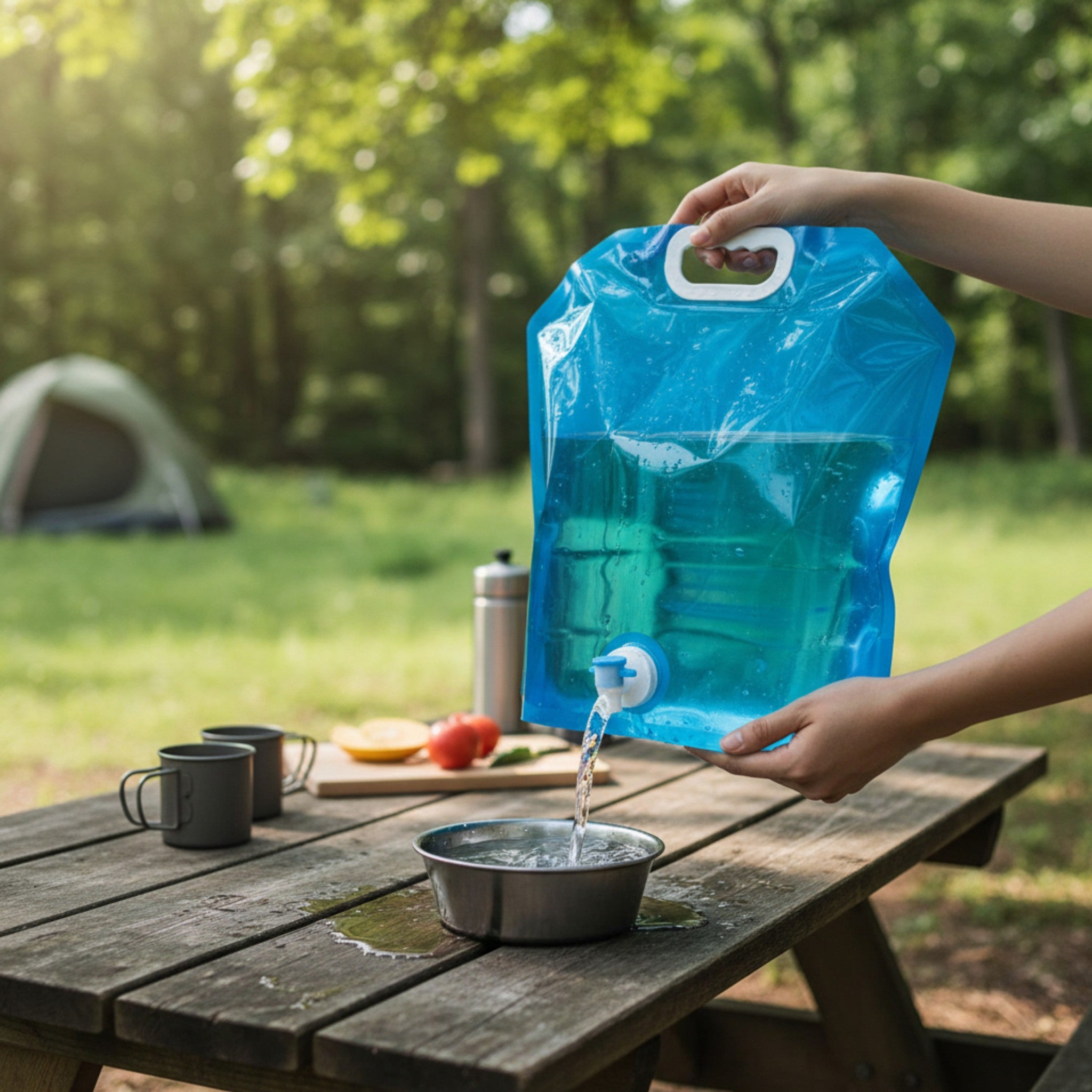 Stand-Up Beverage Portable Carry Pouch Bag Food Grade Clear with Side Spout & Spigot 5L