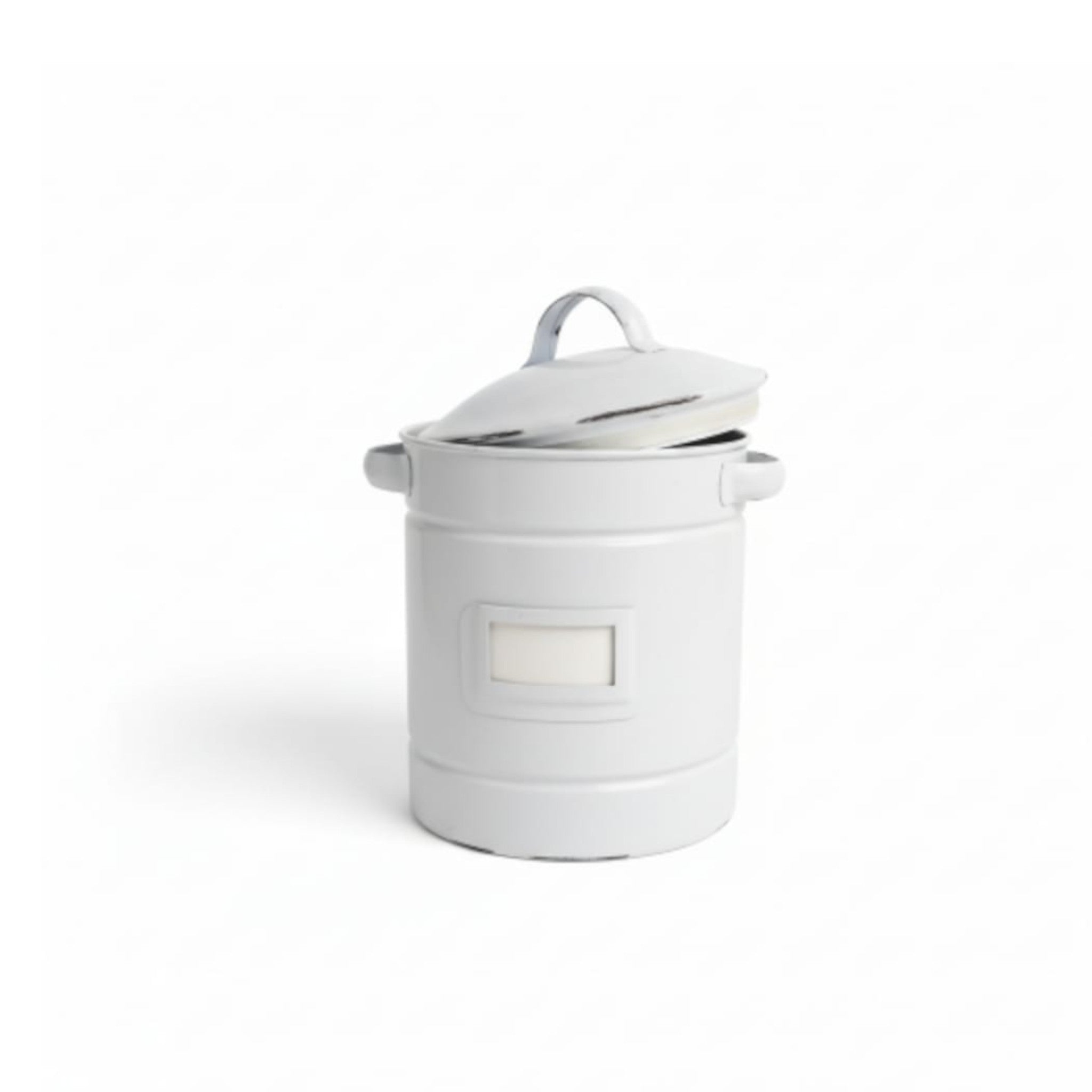 Enamel White Storage Can 18x14cm