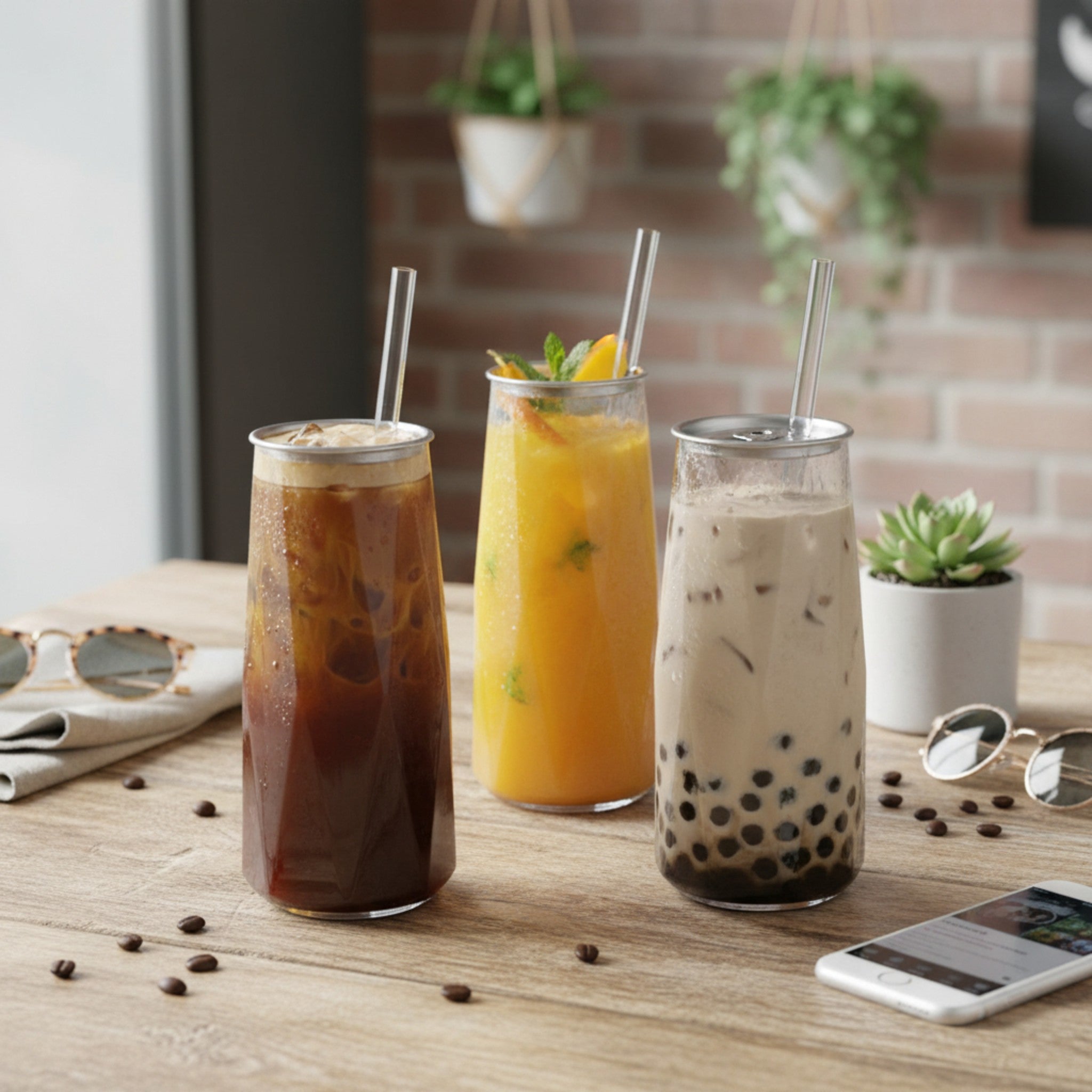 550ml Diamond Shaped Food Grade Plastic Drinking Clear Can with Aluminium Pull Tab Lid