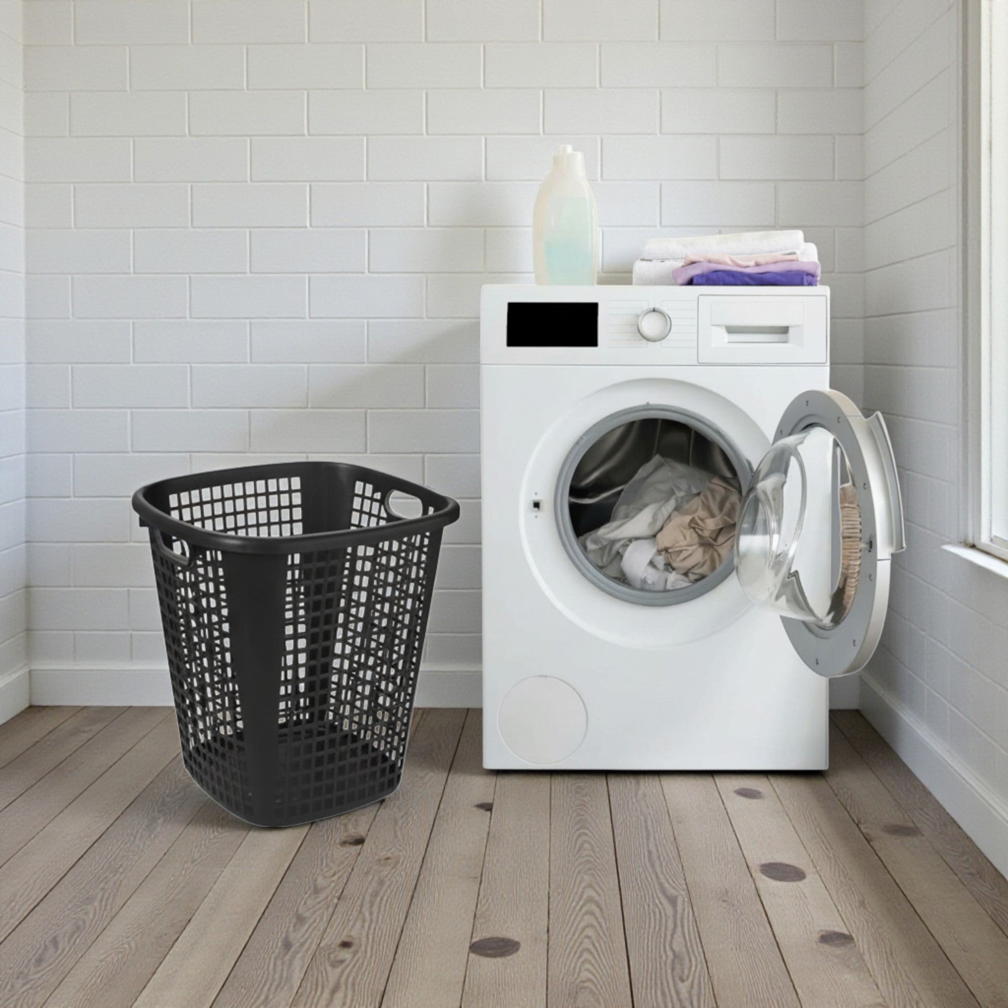 Laundry Basket 50cm Slotted Linen Bin 10006