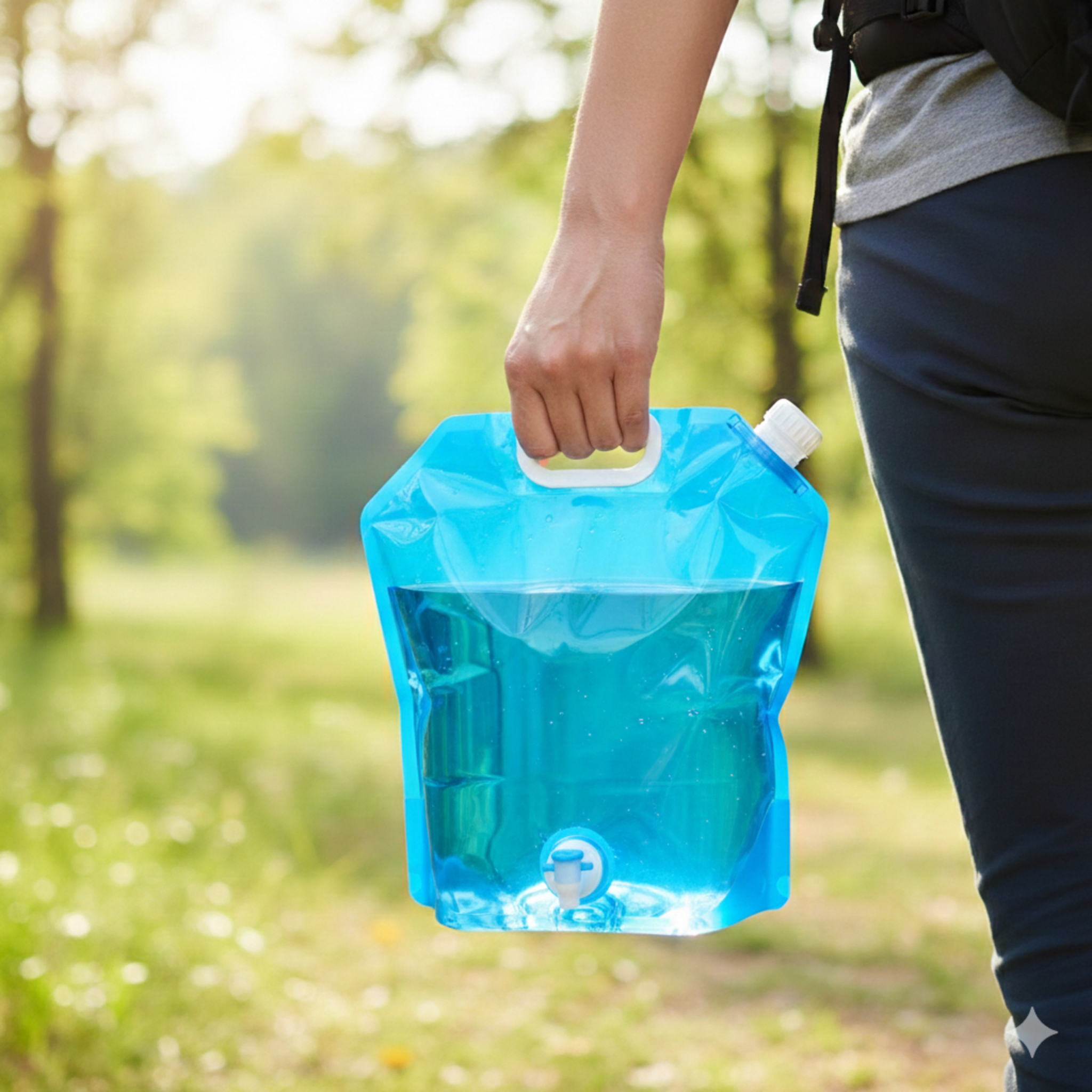 Stand-Up Beverage Portable Carry Pouch Bag Food Grade Clear with Side Spout & Spigot 5L