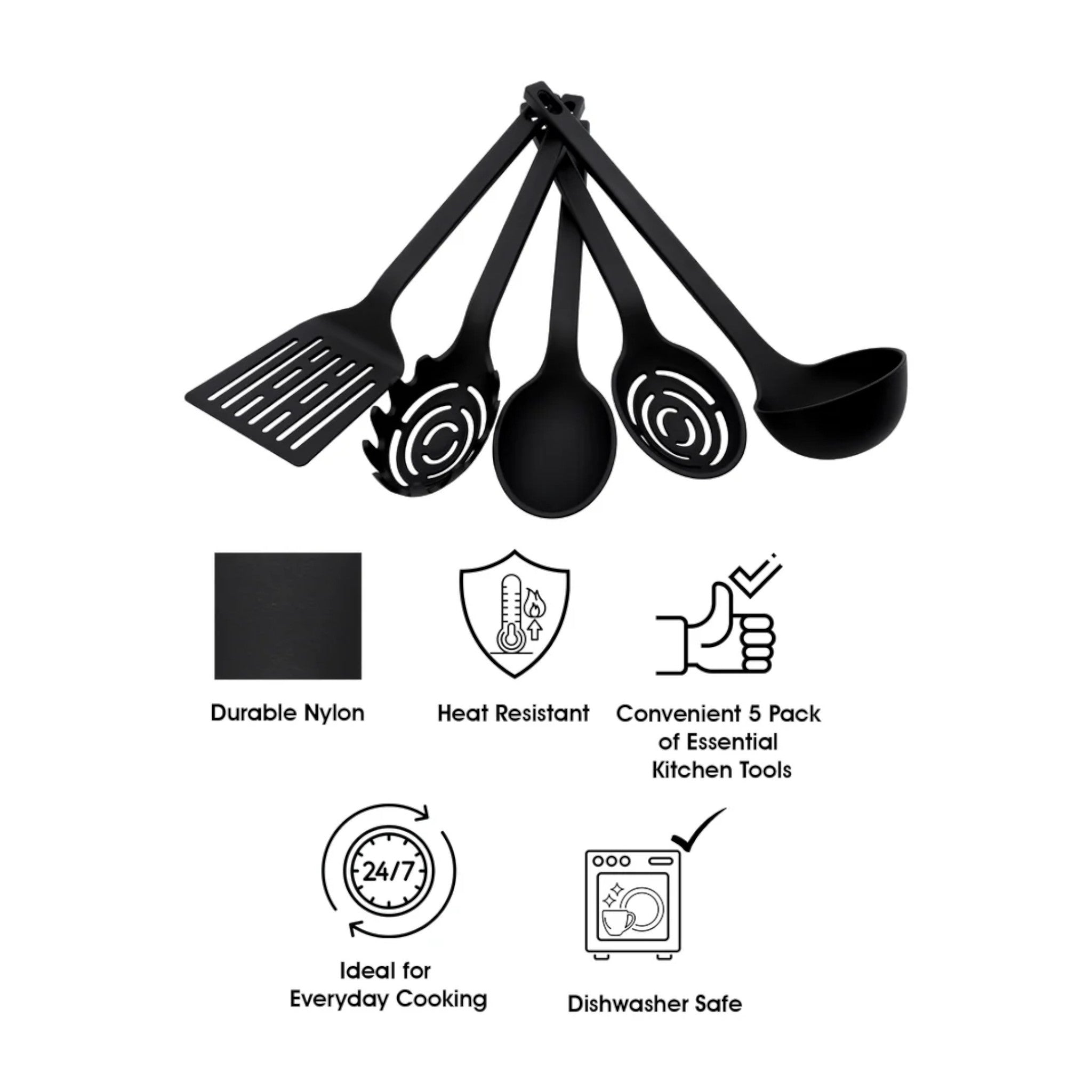 Regent Premium Kitchen Tools Black Nylon with PP+SS Handle