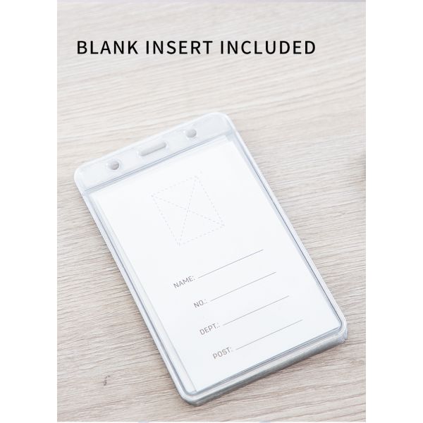 Deli Name Badge With Blue Lanyard Card 95x68x0.25mm Vertical Blue 50pcs