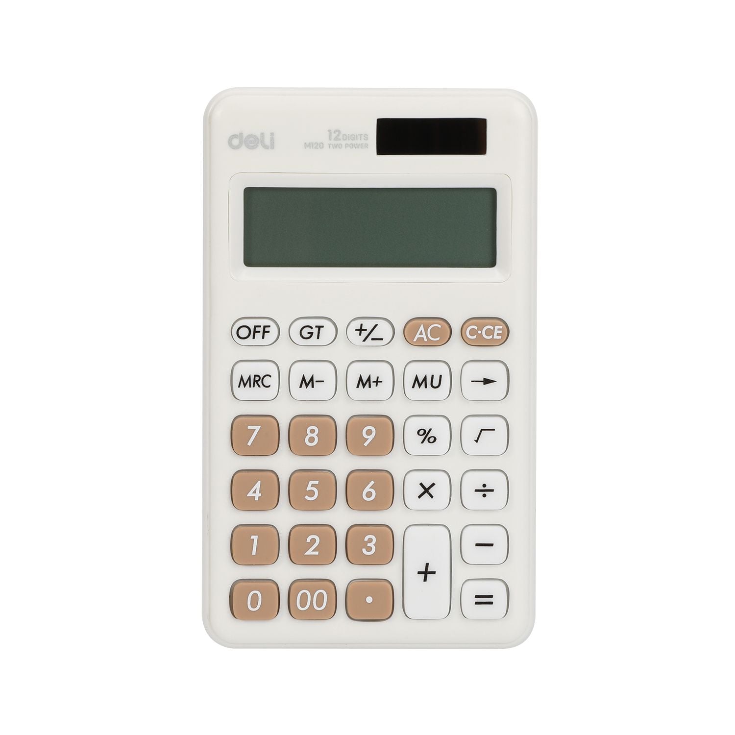 Deli Pocket Calculator 12 Digits Dual Power Dark Grey