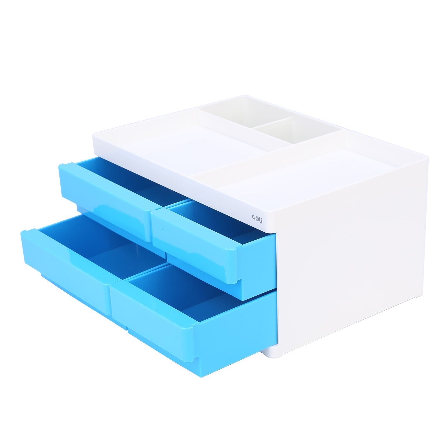 Deli Desk Organizer 4-Drawers 265x189x131mm Blue