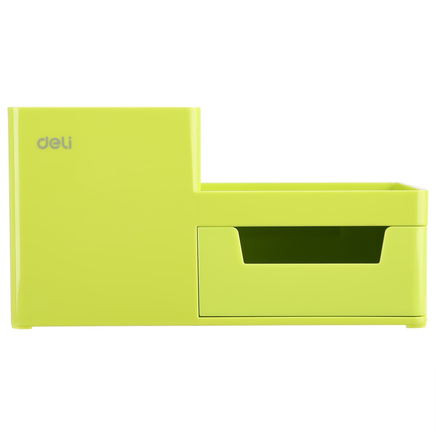 Deli Desk Organizer 1-Drawer 3 -Compartment 175x90x92mm PVC Green
