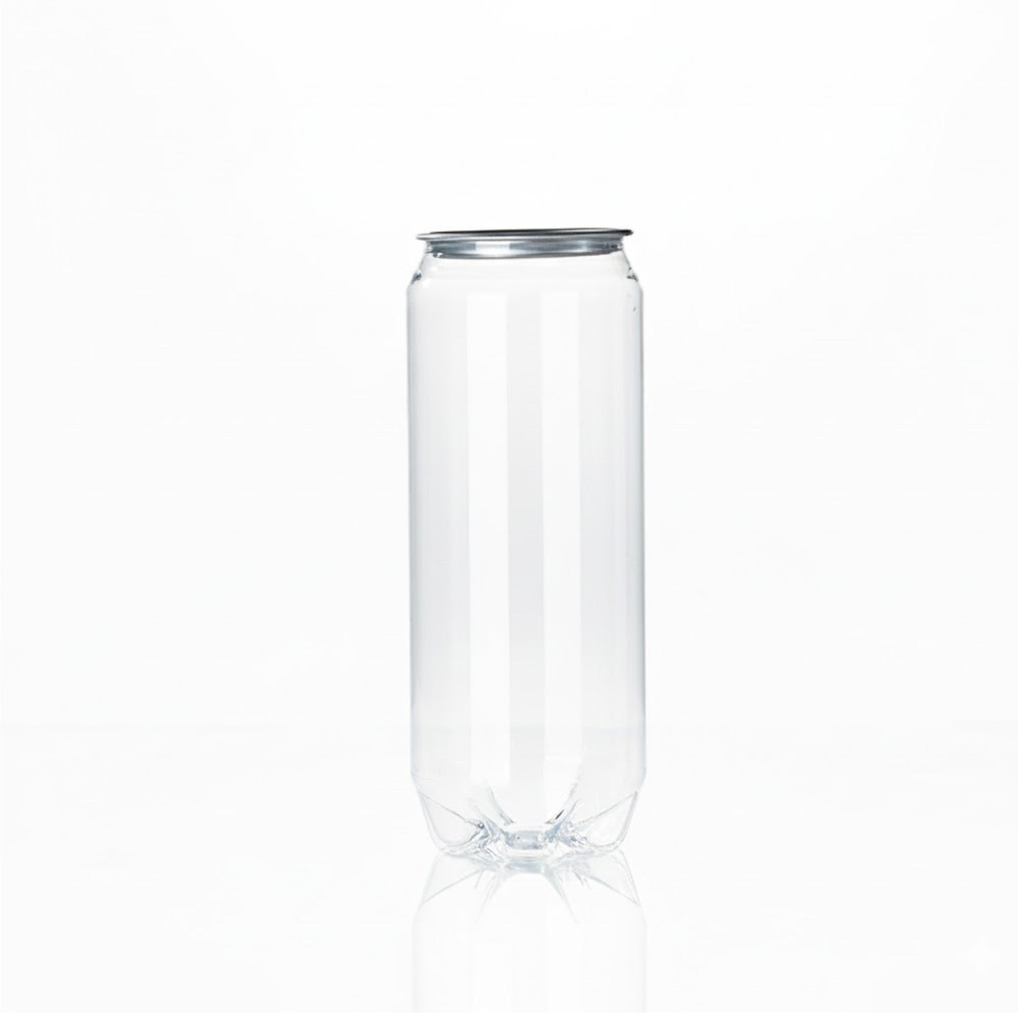 550ml Five-Cornered Bottom Food Grade Plastic Drinking Clear Can with Aluminium Pull Tab Lid