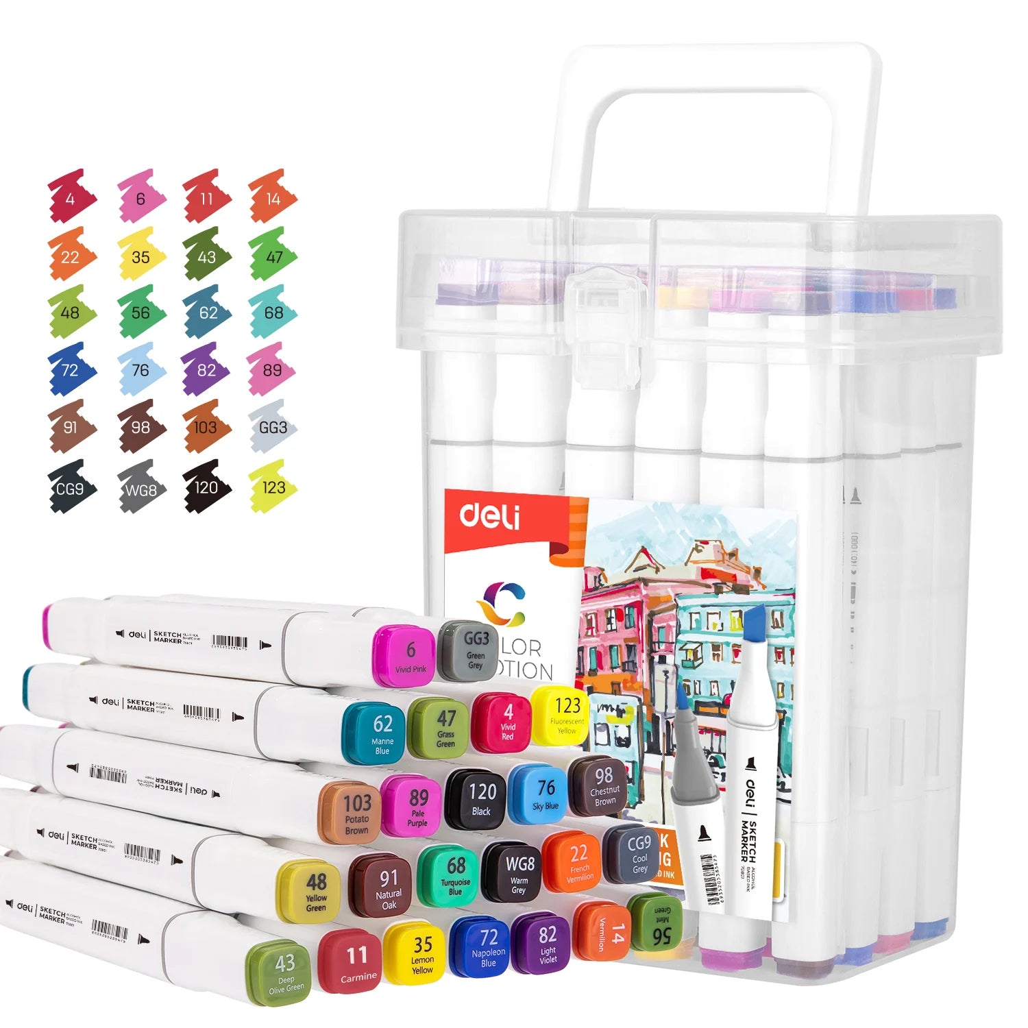 Deli Sketch Marker Assorted Colors 36pc Set