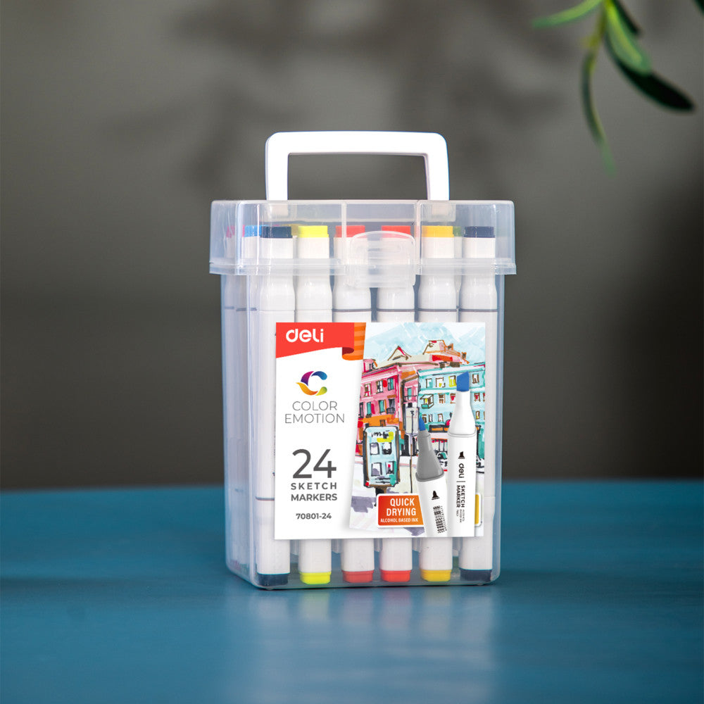 Deli Sketch Marker Assorted Colors 36pc Set