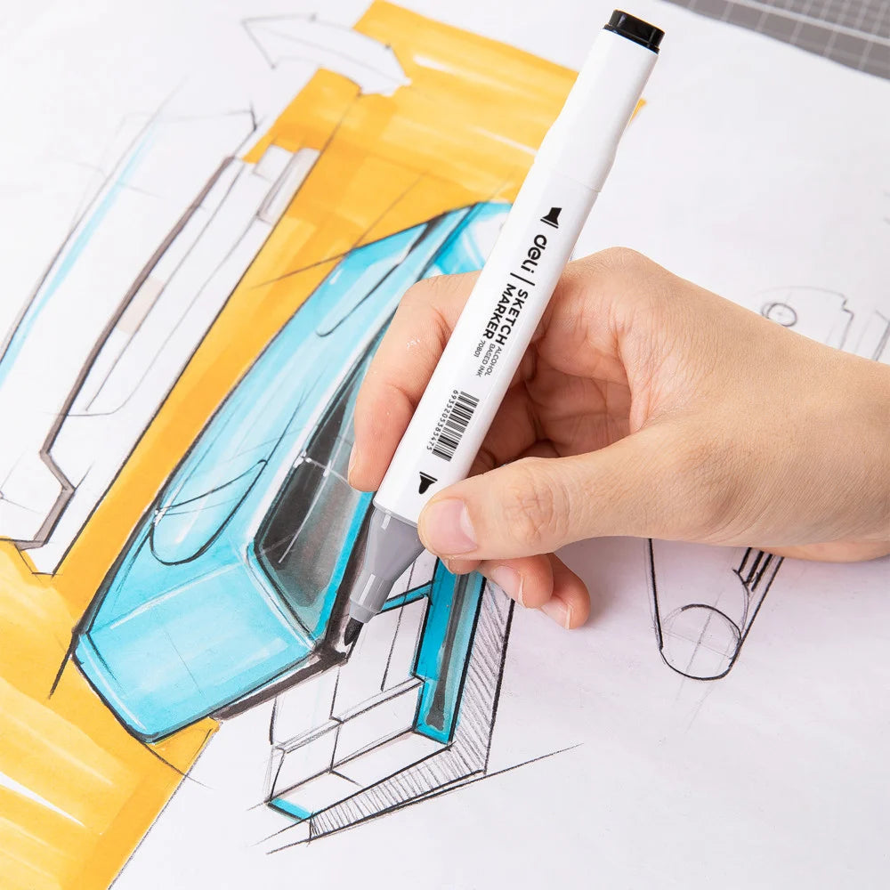 Deli Sketch Marker Assorted Colors 36pc Set