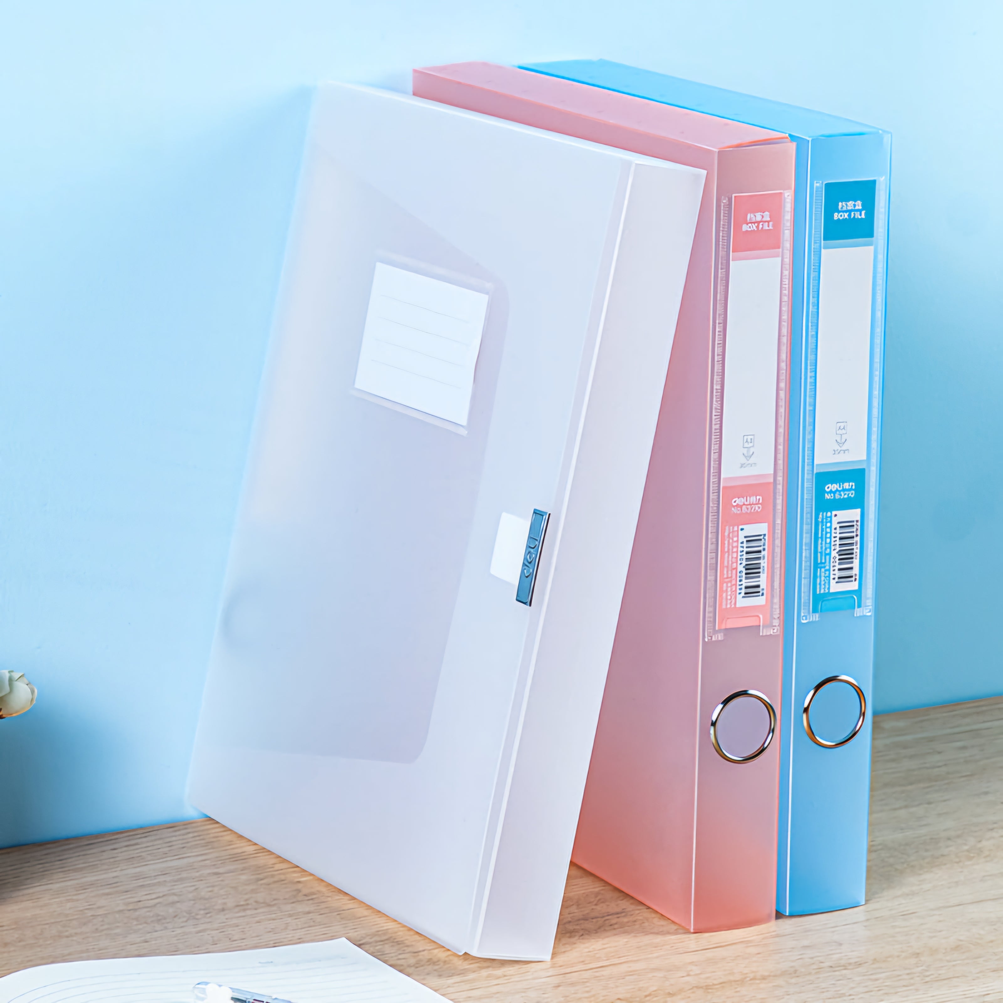 Deli A4 File Box Transparent Color - Holds 350-Sheets