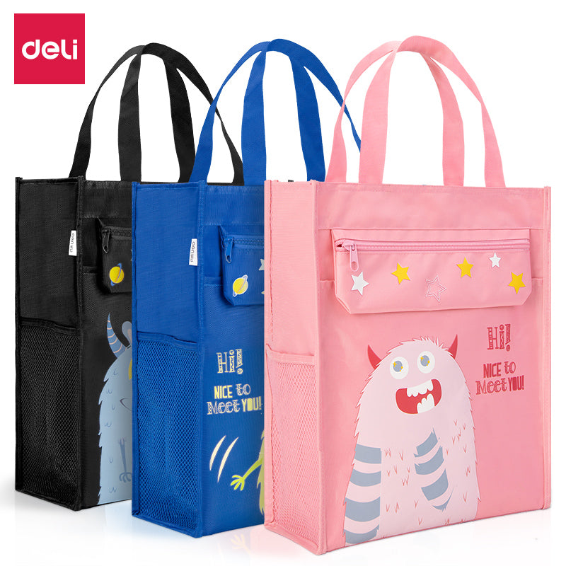 Deli Non-Woven School Bag 330x185x125mm with Soft Loop Handle