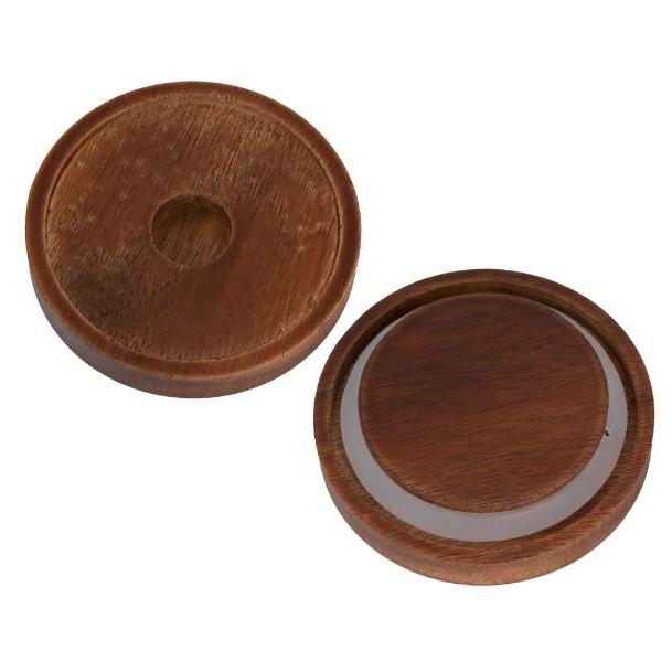 Consol Round Ribbed Canister with Acacia Lid 1L