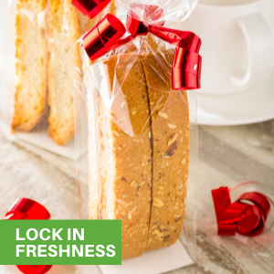 Cellophane Stand Up Food Gift Packing Bags with Gusset