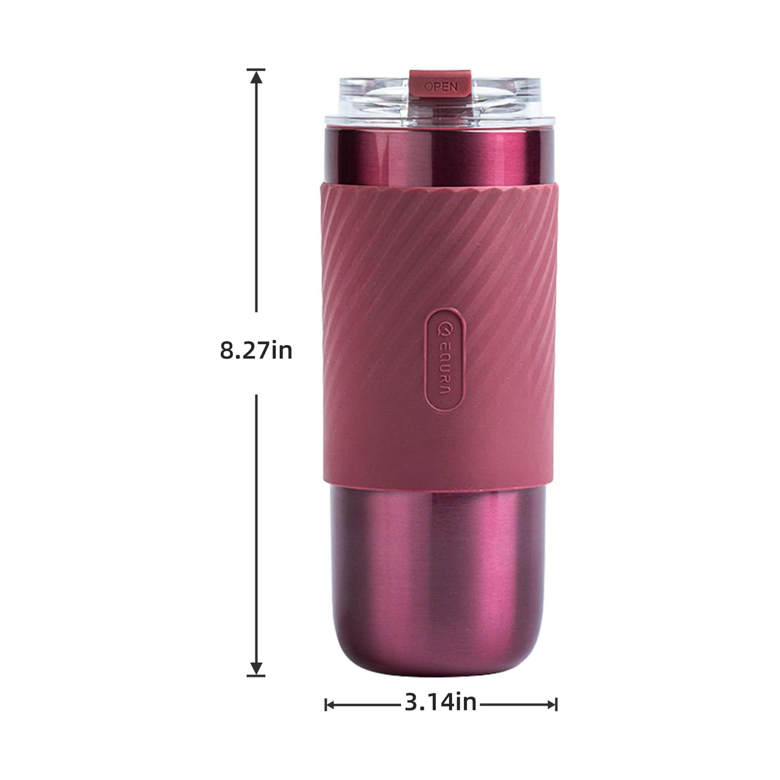 520ml Double-Wall Thermal Tumbler with Silicone Sleeve, Infuser & Retractable Stainless Steel Straw