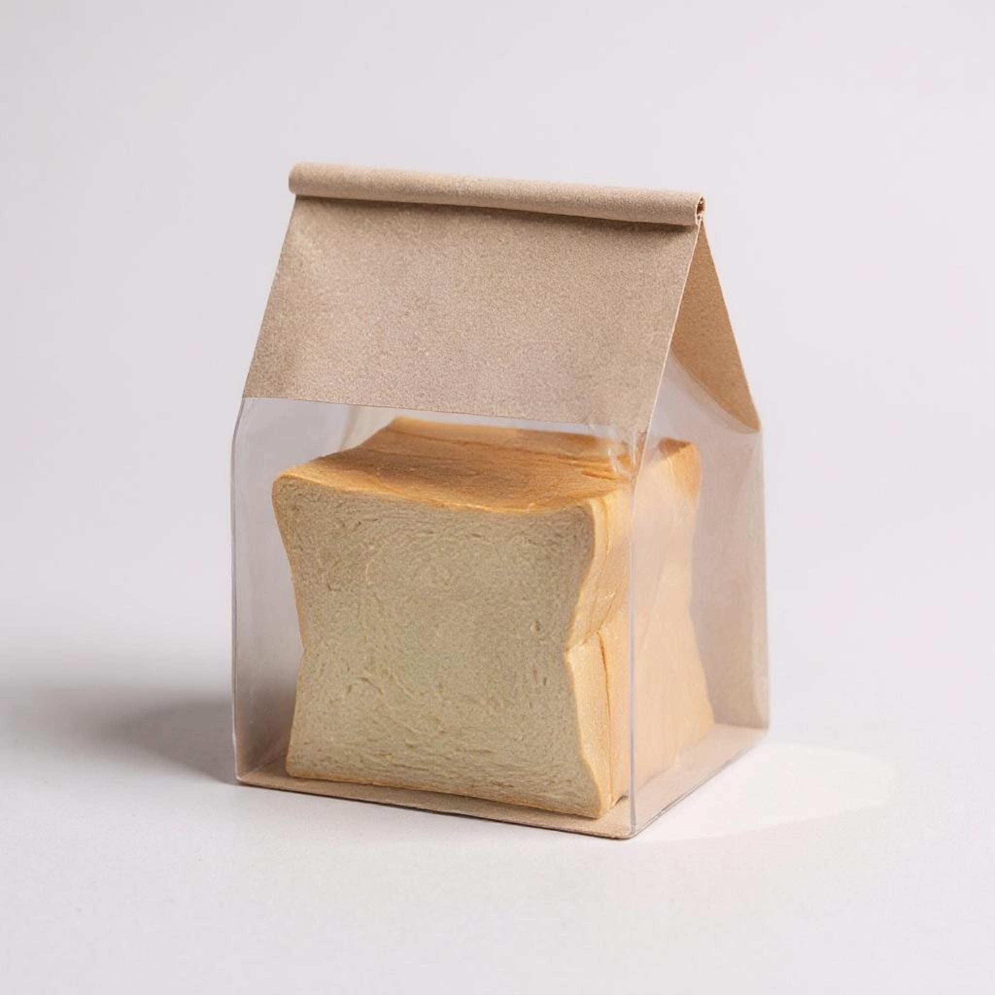 Food Grade Bakery Plastic Bags Transparent Side & Front Window Tissue Paper with Tin Tie 3D Flat Bottom 10pack