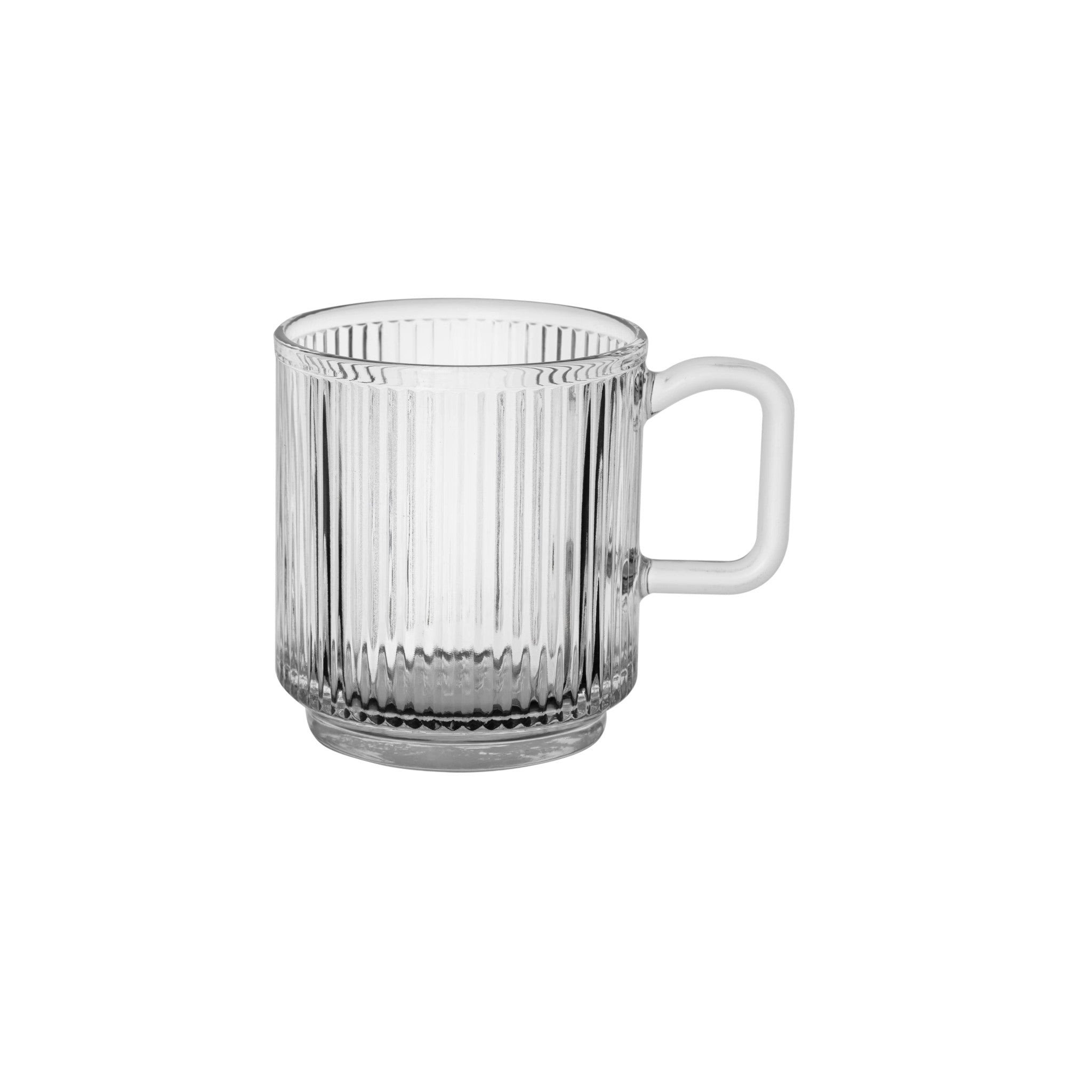 Regent Glass Ribbed Coffee Mug 340ml