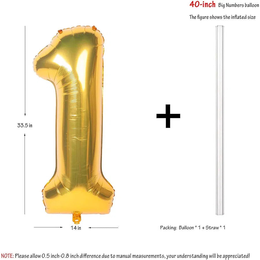 Party Gold Number Foil Balloons 42inch 106cm
