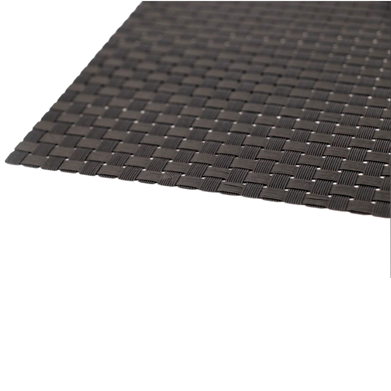 Regent Place Mat Black PVC Woven Wheat Black 300x450mm