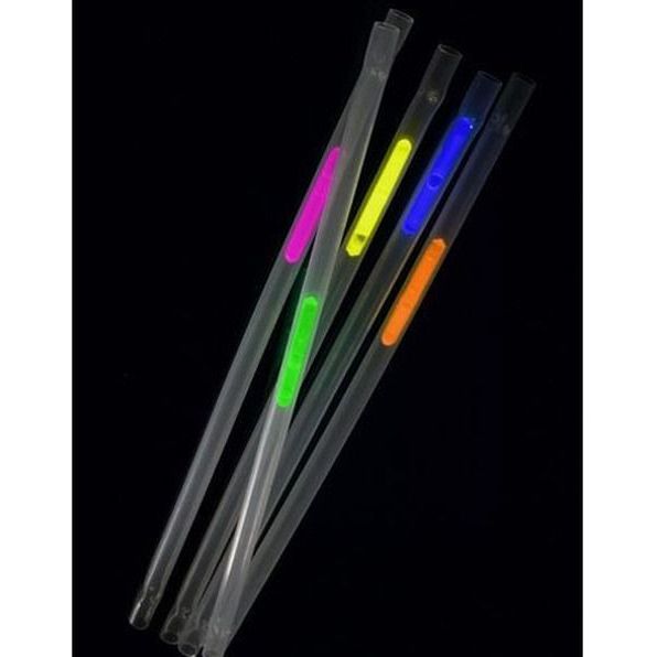 Glow Drinking Straws 3pc Assorted Colours 20.5cm