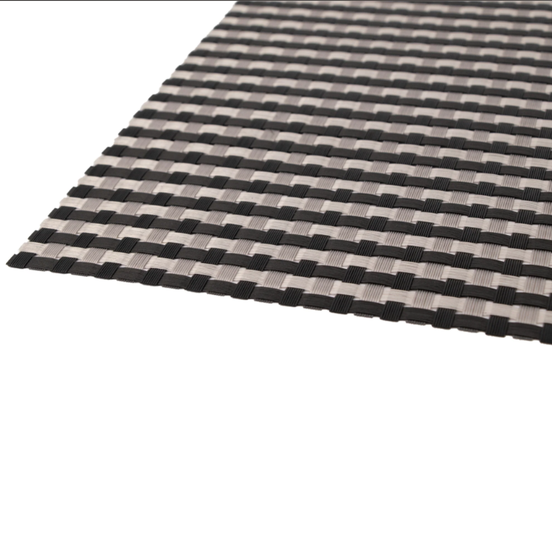 Regent Place Mats Woven Wheat Pvc Silver and Black 300x450mm
