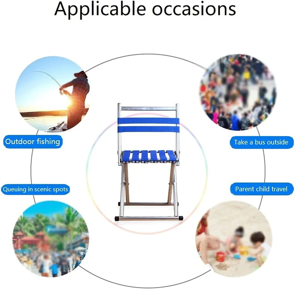 Portable Camping Steel Folding Chair 50x34x42cm