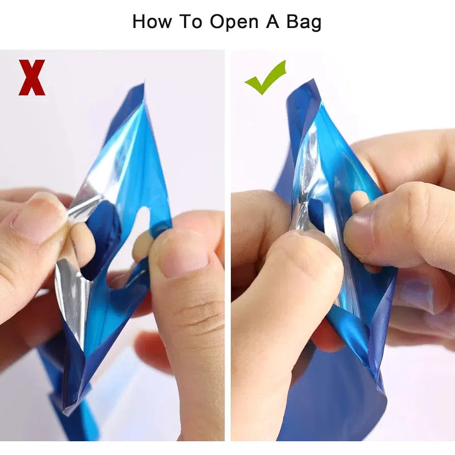 Resealable Mylar Pouch Bags Full Window Display with Euro Loop Punch Hanging Hole 10pack