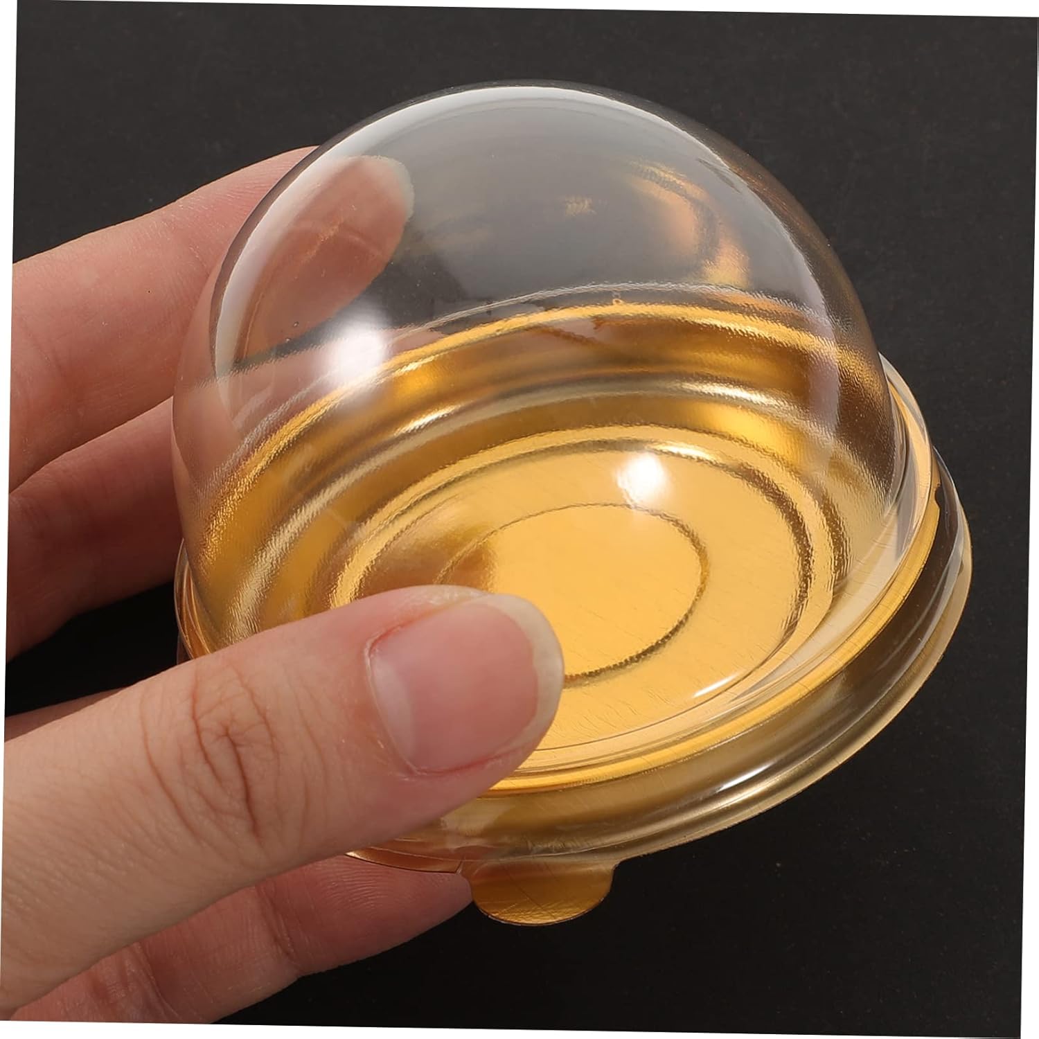 Disposable Mini Dessert Cupcake Dome Round with Base 7cm 10pack