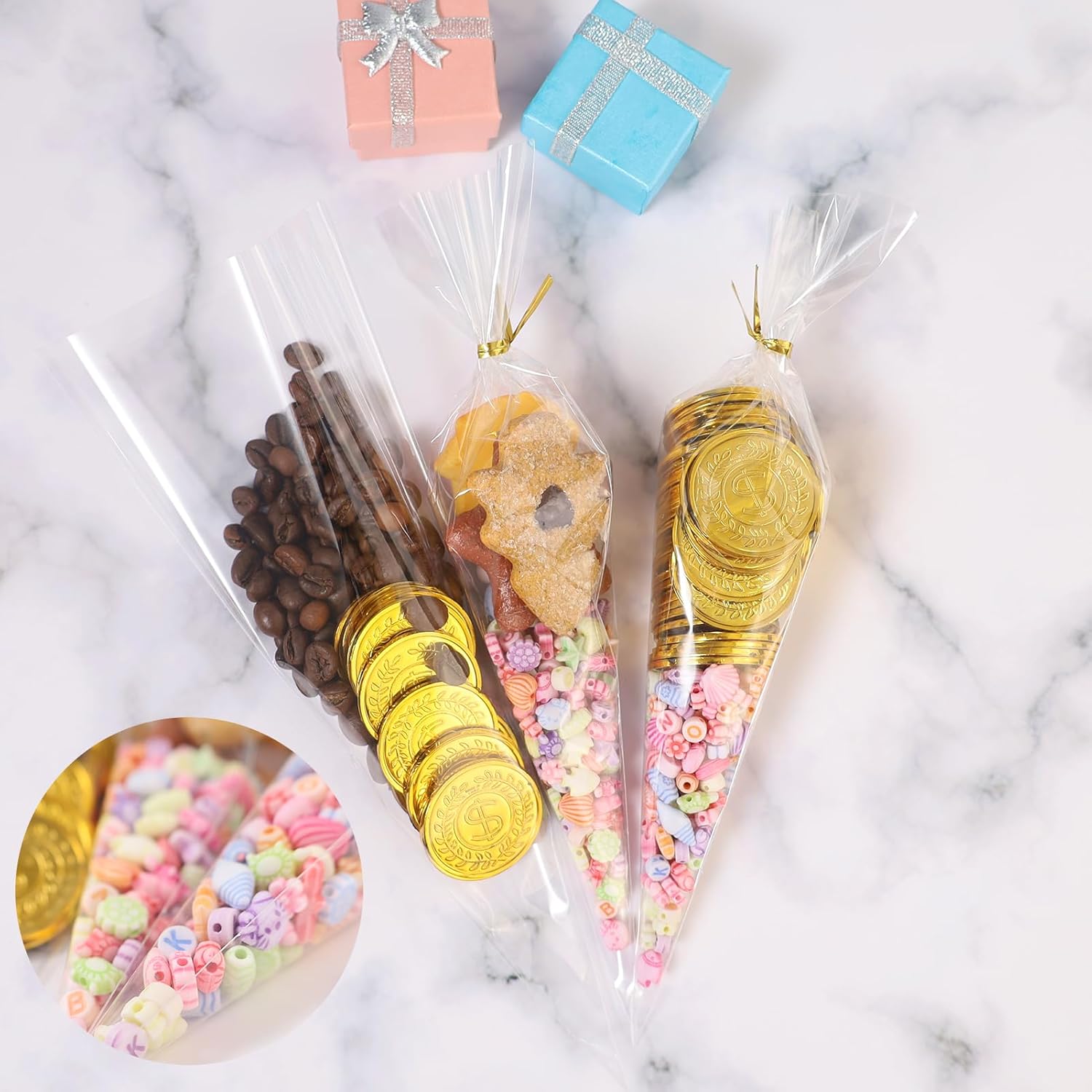 LDPE Plastic Piping Cone Bags Transparent 100pack