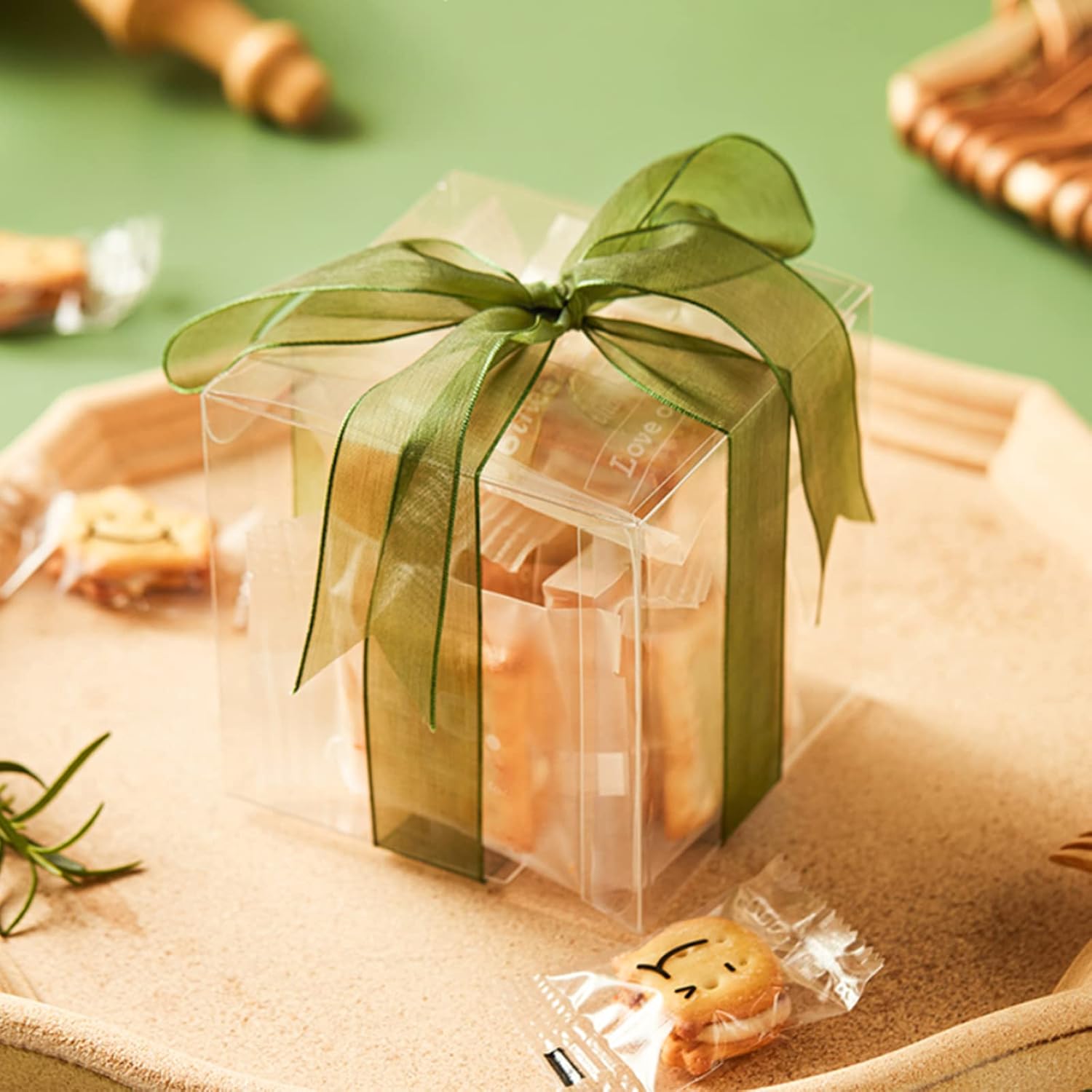 PVC Cube Gift Boxes Transparent Open 1-Side 12pack