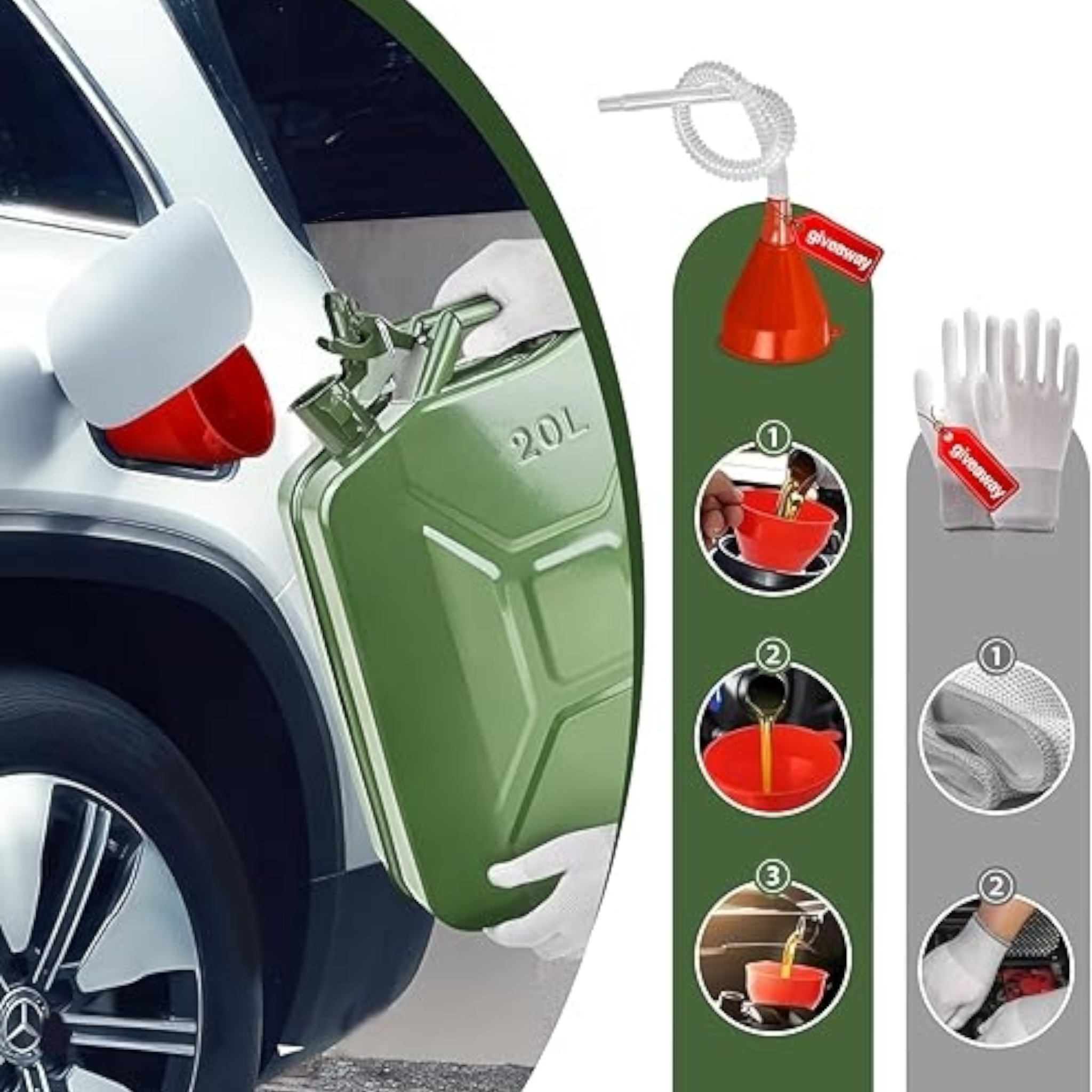 20L Fuel Jerry Can Metal - Portable