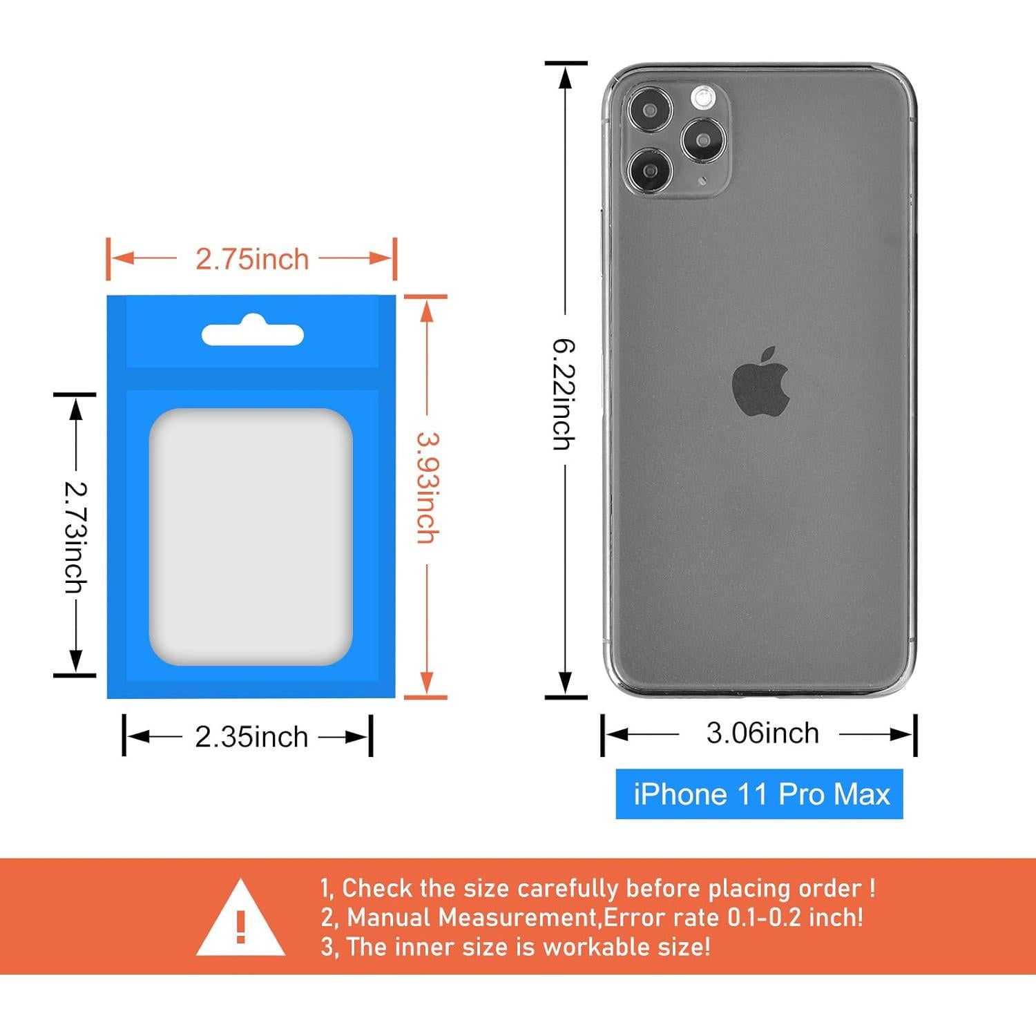 Resealable Mylar Pouch Bags Full Window Display with Euro Loop Punch Hanging Hole 10pack