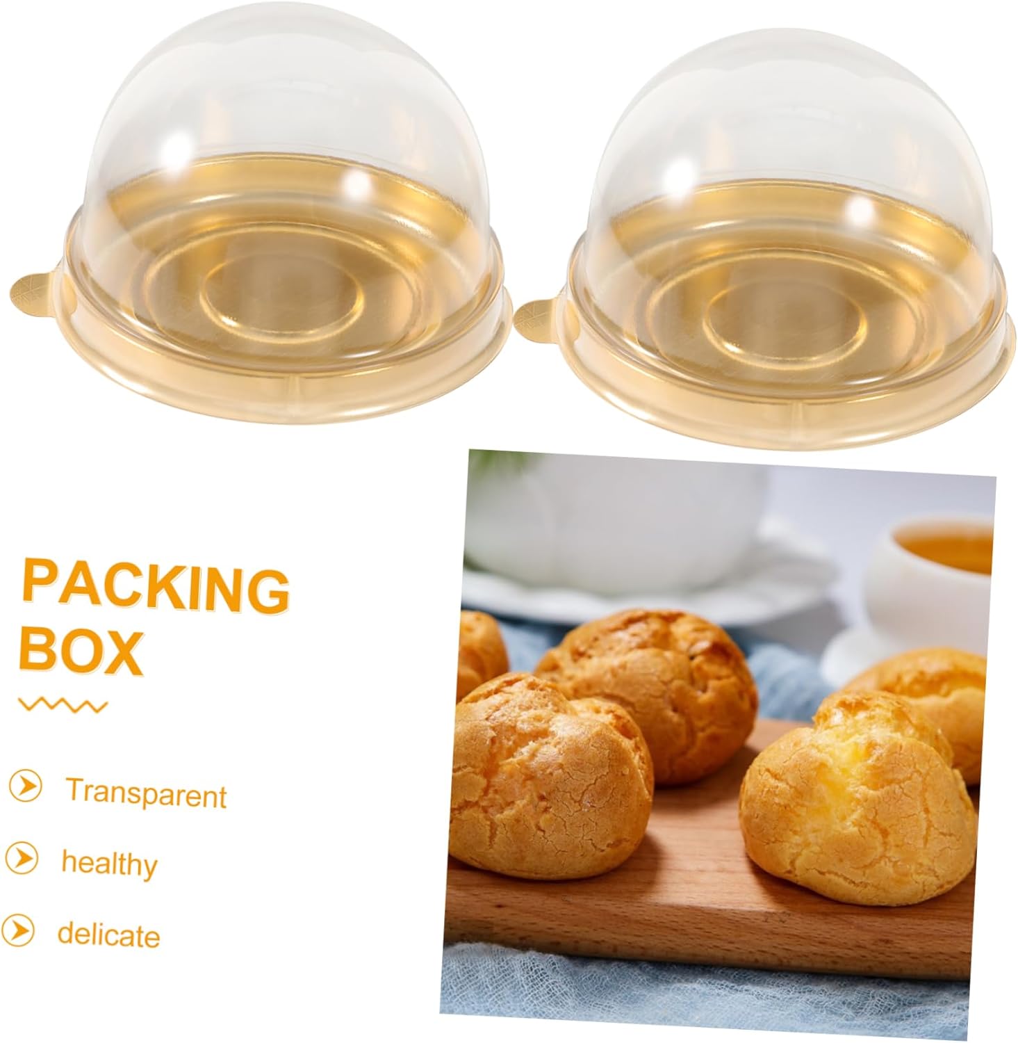 Disposable Mini Dessert Cupcake Dome Round with Base 7cm 10pack