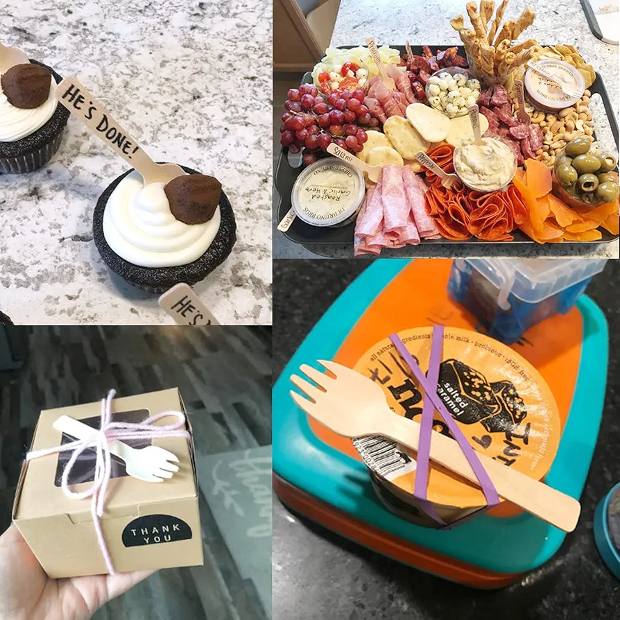 Disposable Wooden Forks 10.5cm 100pack