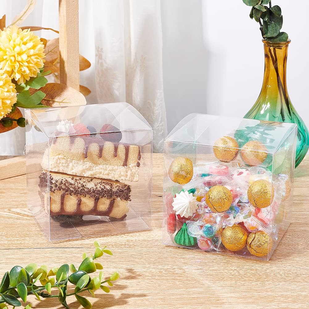 PVC Cube Gift Boxes Transparent Open 1-Side 12pack